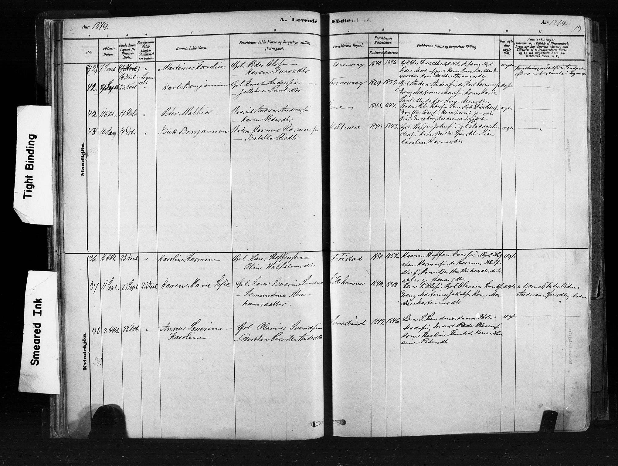 Ministerialprotokoller, klokkerbøker og fødselsregistre - Møre og Romsdal, SAT/A-1454/507/L0073: Parish register (official) no. 507A08, 1878-1904, p. 13
