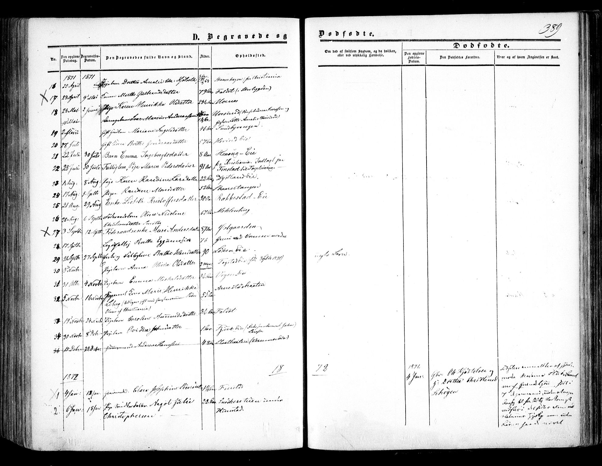 Nes prestekontor Kirkebøker, AV/SAO-A-10410/F/Fa/L0008: Parish register (official) no. I 8, 1859-1874, p. 389