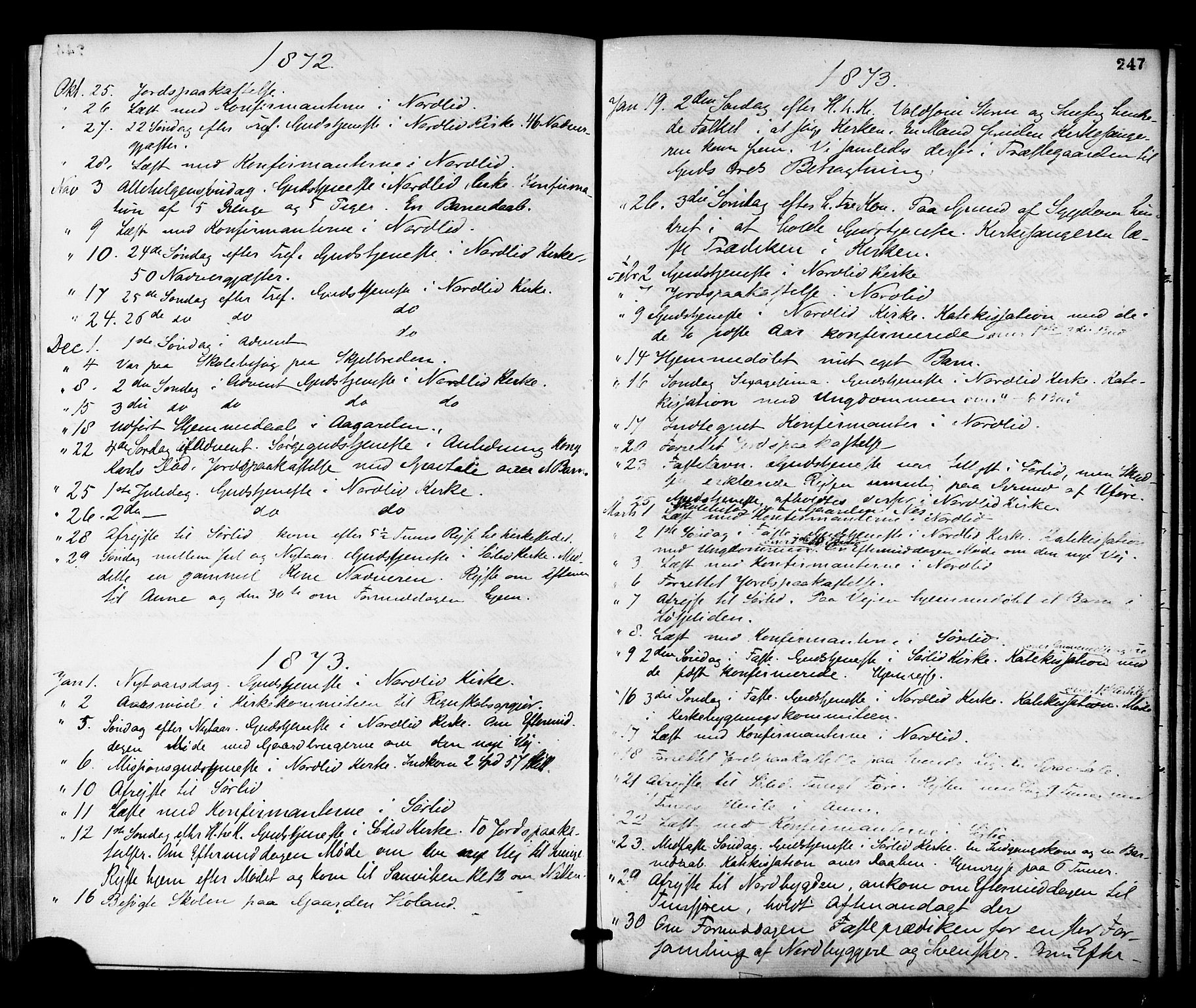 Ministerialprotokoller, klokkerbøker og fødselsregistre - Nord-Trøndelag, AV/SAT-A-1458/755/L0493: Parish register (official) no. 755A02, 1865-1881, p. 247
