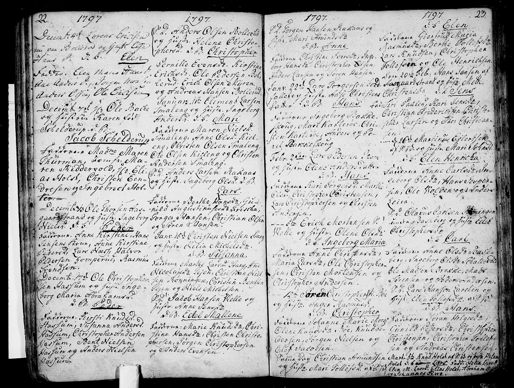 Sem kirkebøker, AV/SAKO-A-5/F/Fb/L0003: Parish register (official) no. II 3, 1792-1814, p. 22-23