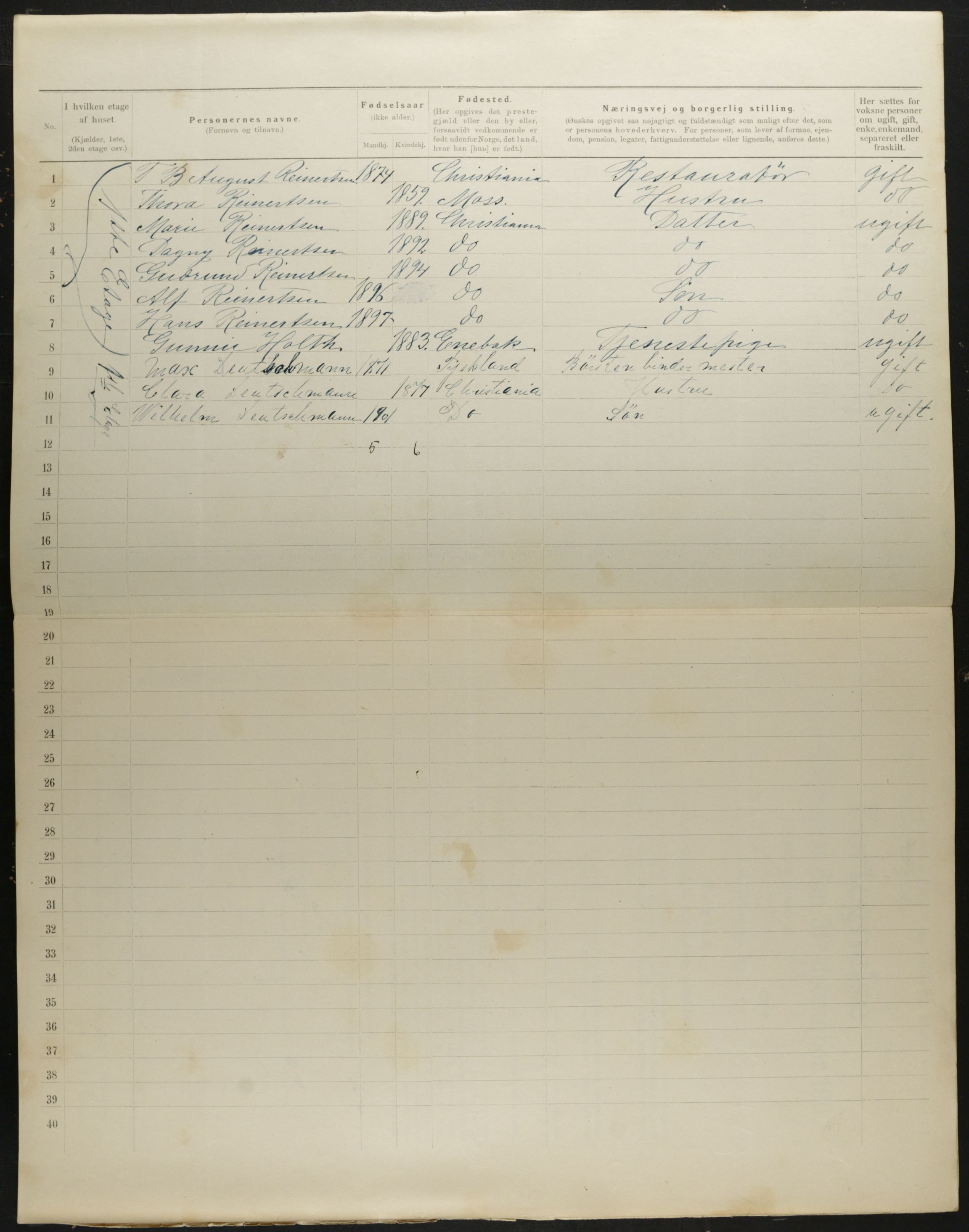 OBA, Municipal Census 1901 for Kristiania, 1901, p. 947