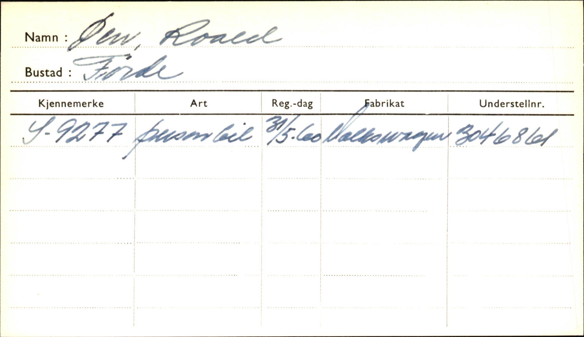 Statens vegvesen, Sogn og Fjordane vegkontor, AV/SAB-A-5301/4/F/L0002: Eigarregister Fjordane til 1.6.1961, 1930-1961, p. 667