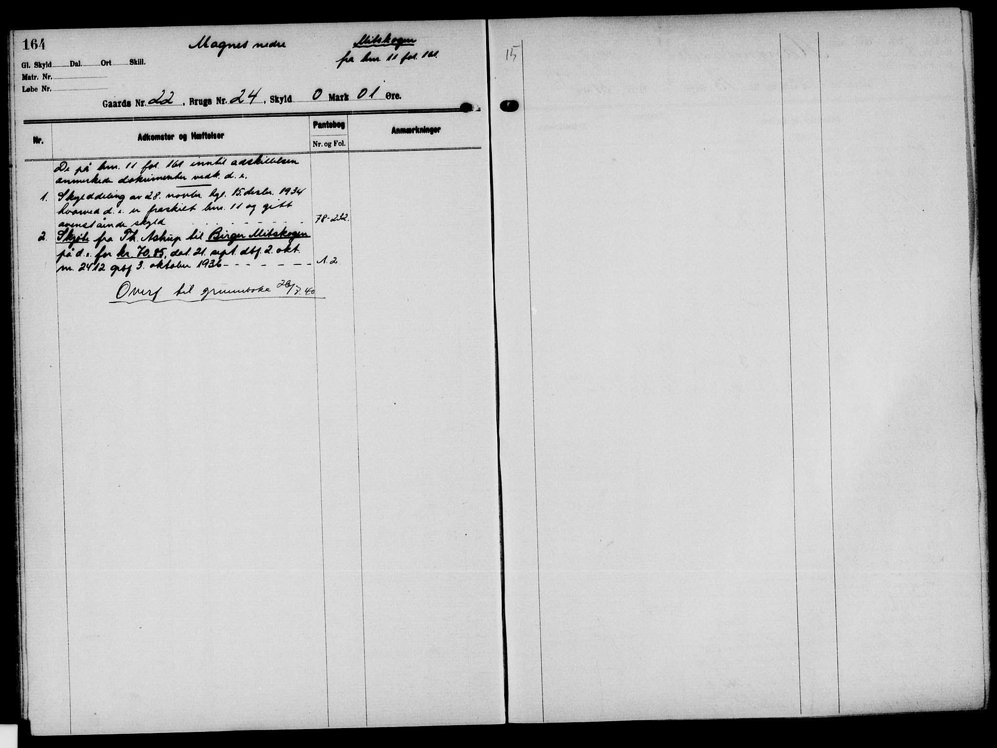 Solør tingrett, AV/SAH-TING-008/H/Ha/Hak/L0002: Mortgage register no. II, 1900-1935, p. 164