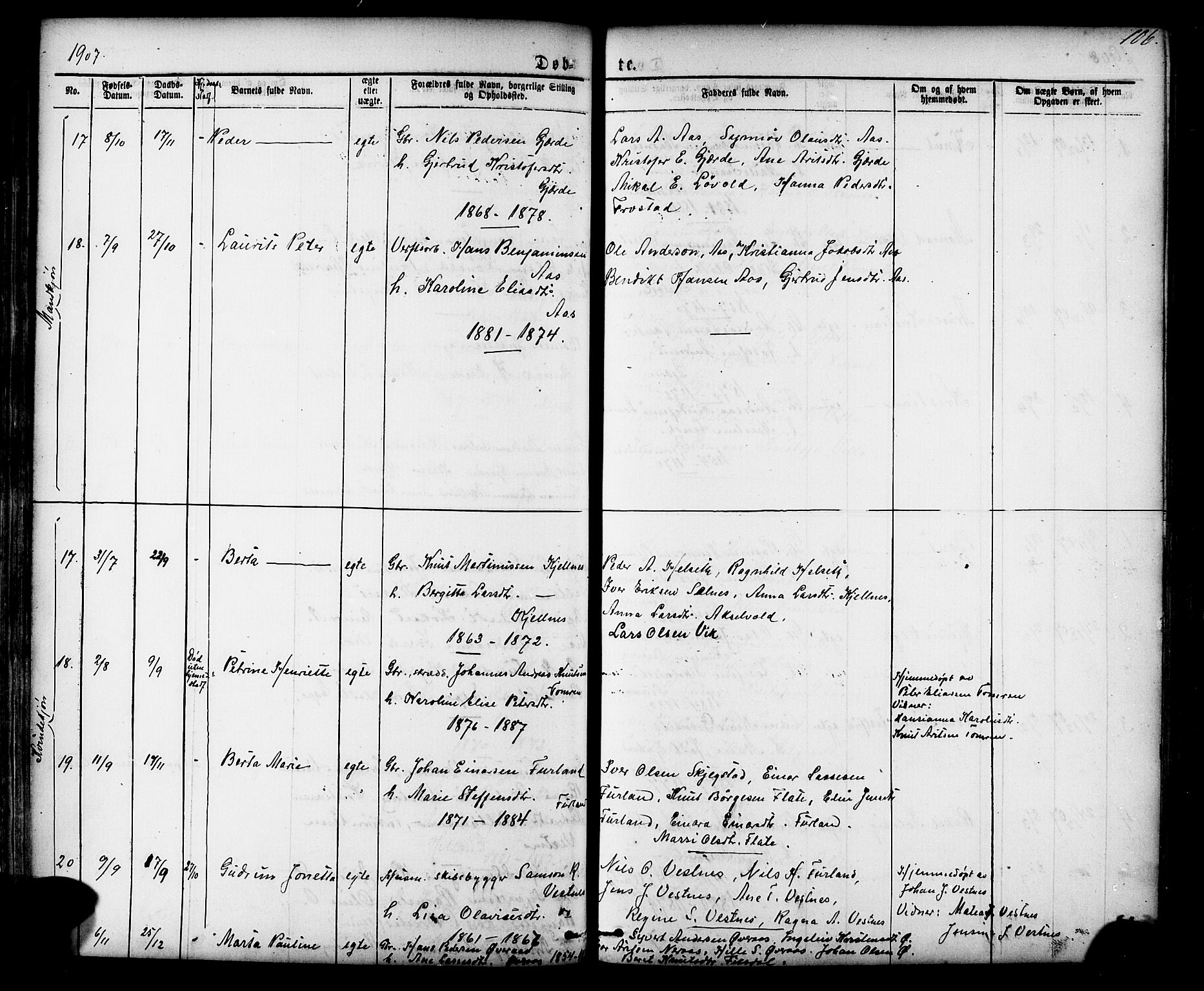 Ministerialprotokoller, klokkerbøker og fødselsregistre - Møre og Romsdal, AV/SAT-A-1454/539/L0536: Parish register (copy) no. 539C02, 1867-1913, p. 106