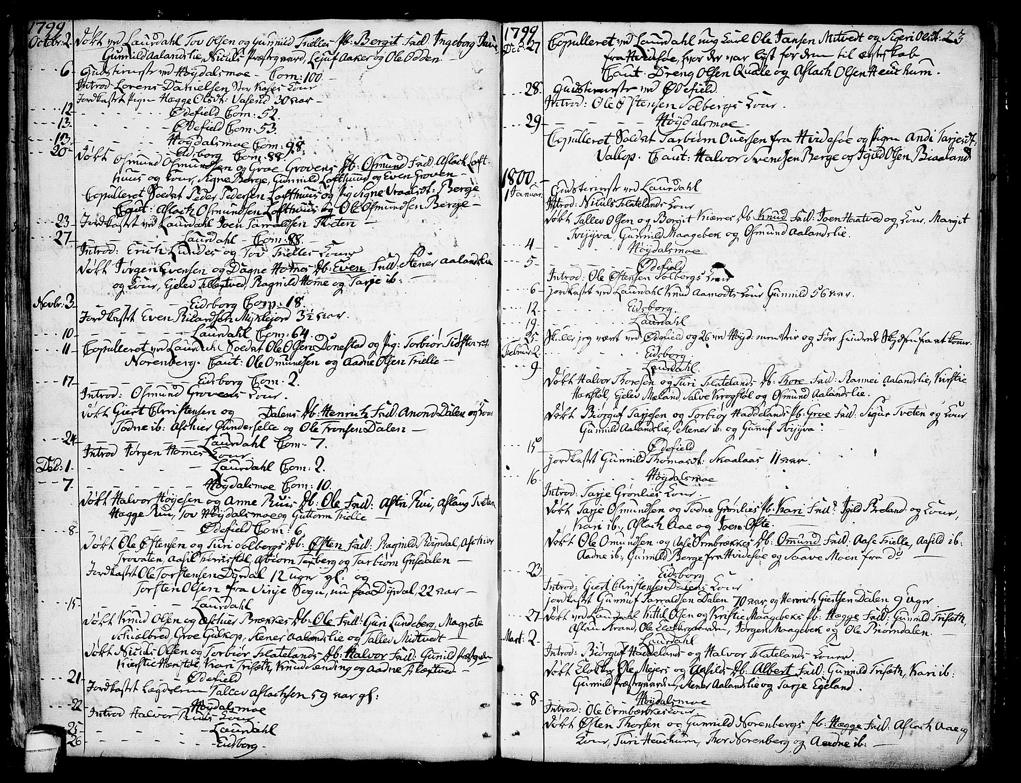 Lårdal kirkebøker, SAKO/A-284/F/Fa/L0004: Parish register (official) no. I 4, 1790-1814, p. 23