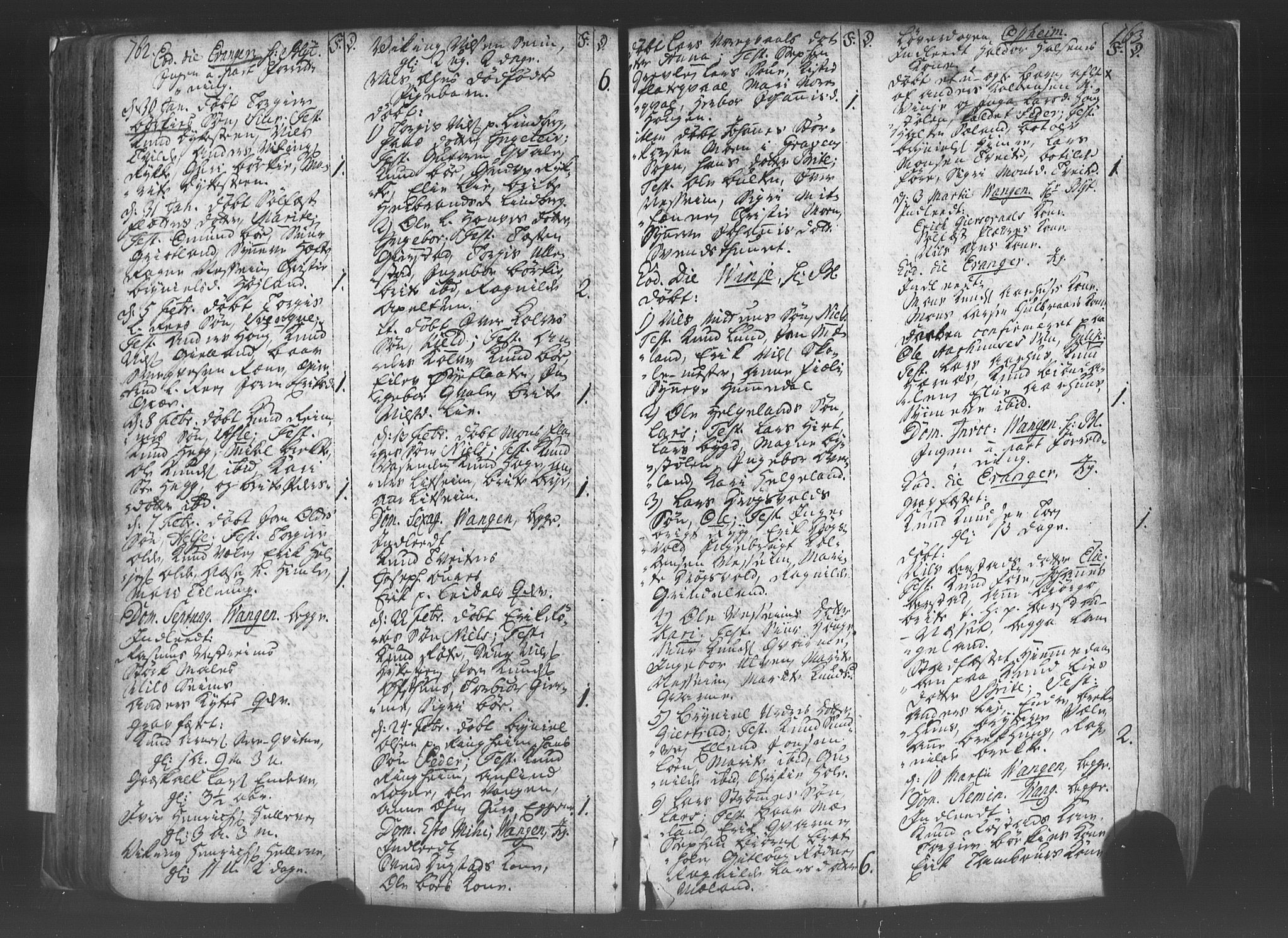 Voss sokneprestembete, SAB/A-79001/H/Haa: Parish register (official) no. A 8, 1752-1780, p. 162-163