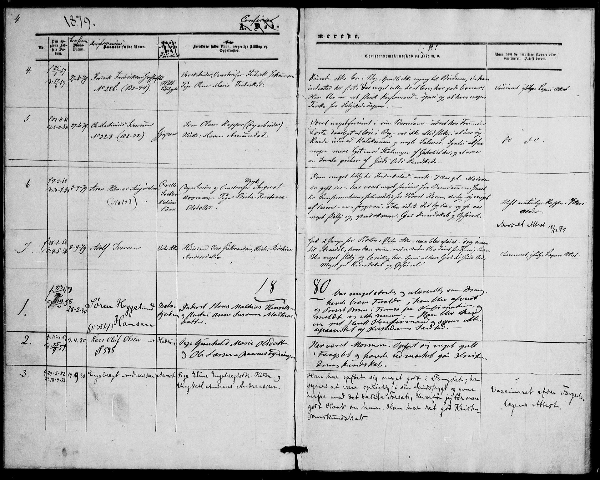 Botsfengslet prestekontor kirkebøker, SAO/A-11688a: Parish register (official) no. 1, 1853-1880, p. 4