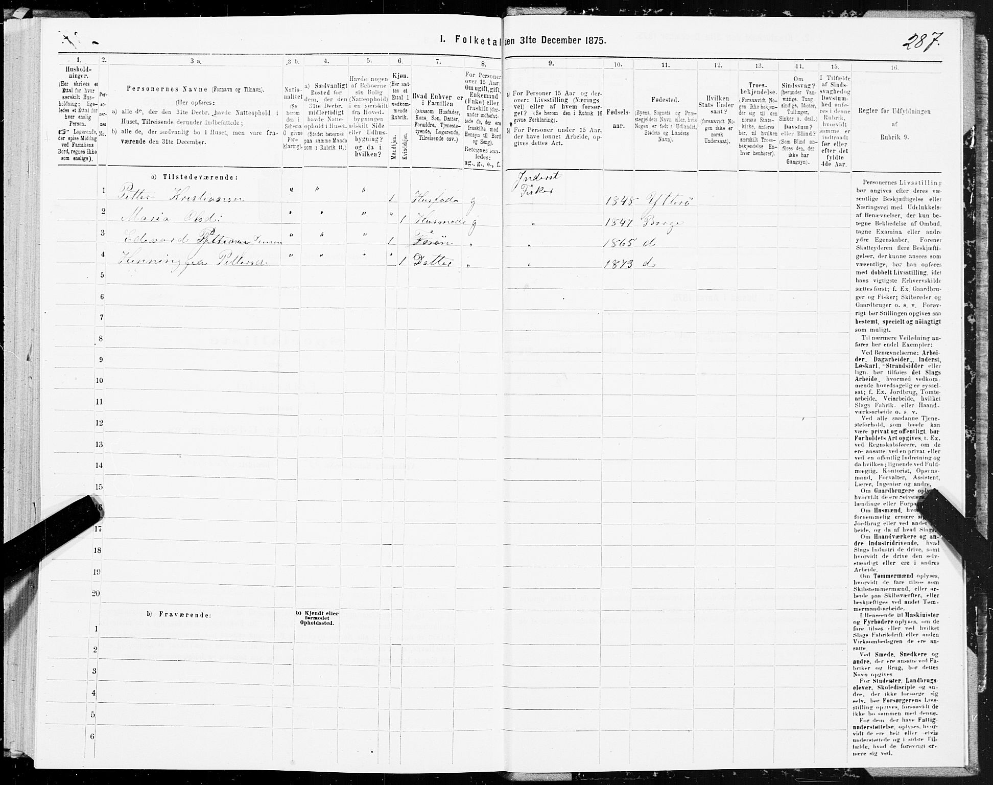 SAT, 1875 census for 1862P Borge, 1875, p. 3287