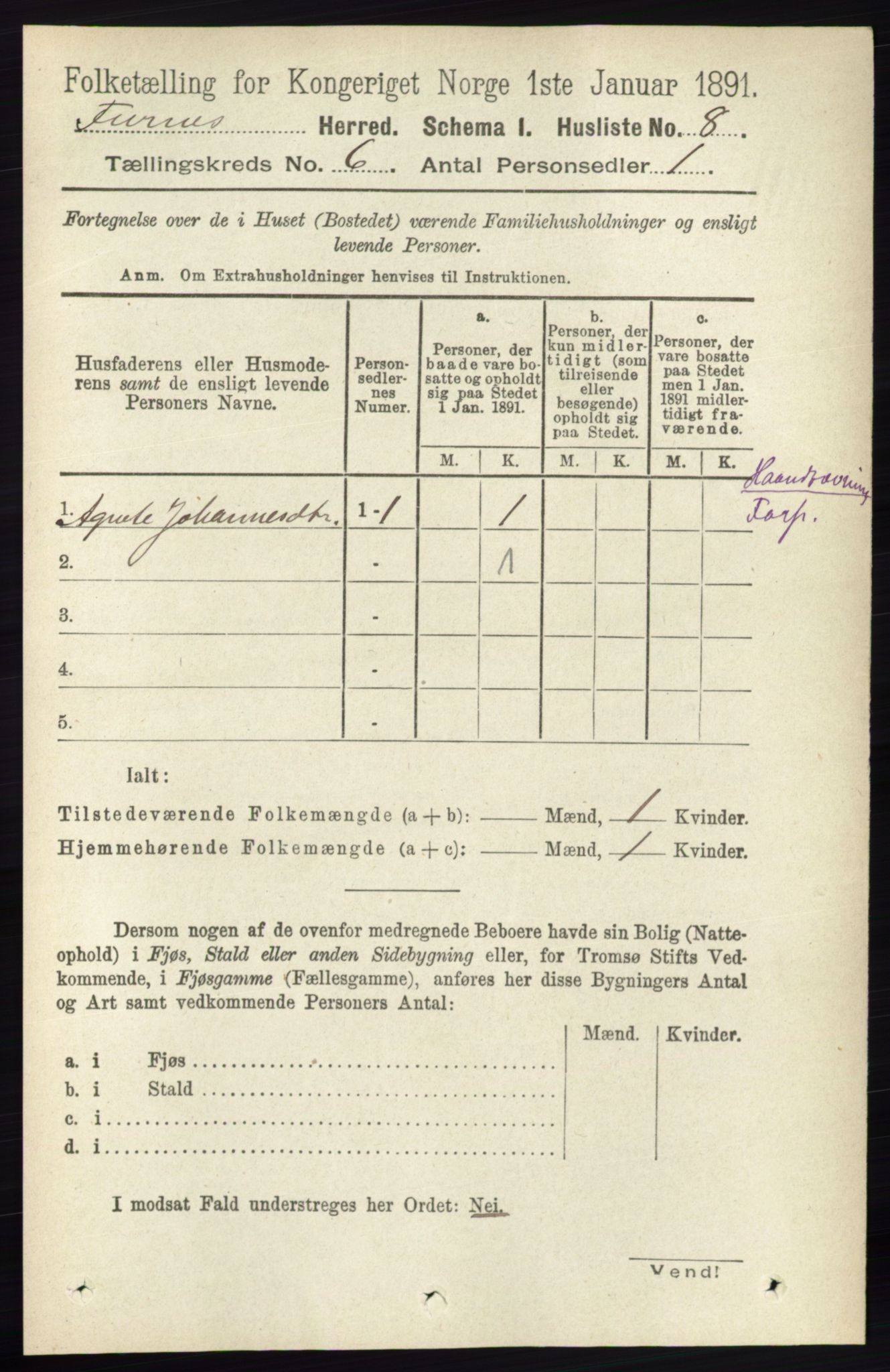 RA, Census 1891 for 0413 Furnes herred, 1891, p. 4064