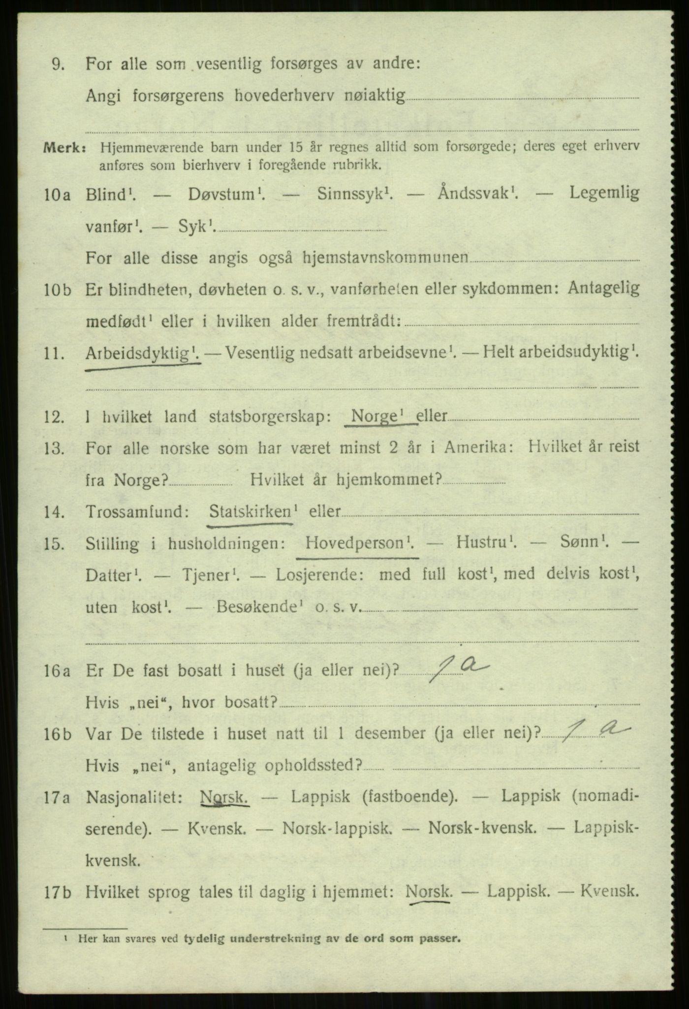 SATØ, 1920 census for Karlsøy, 1920, p. 5196