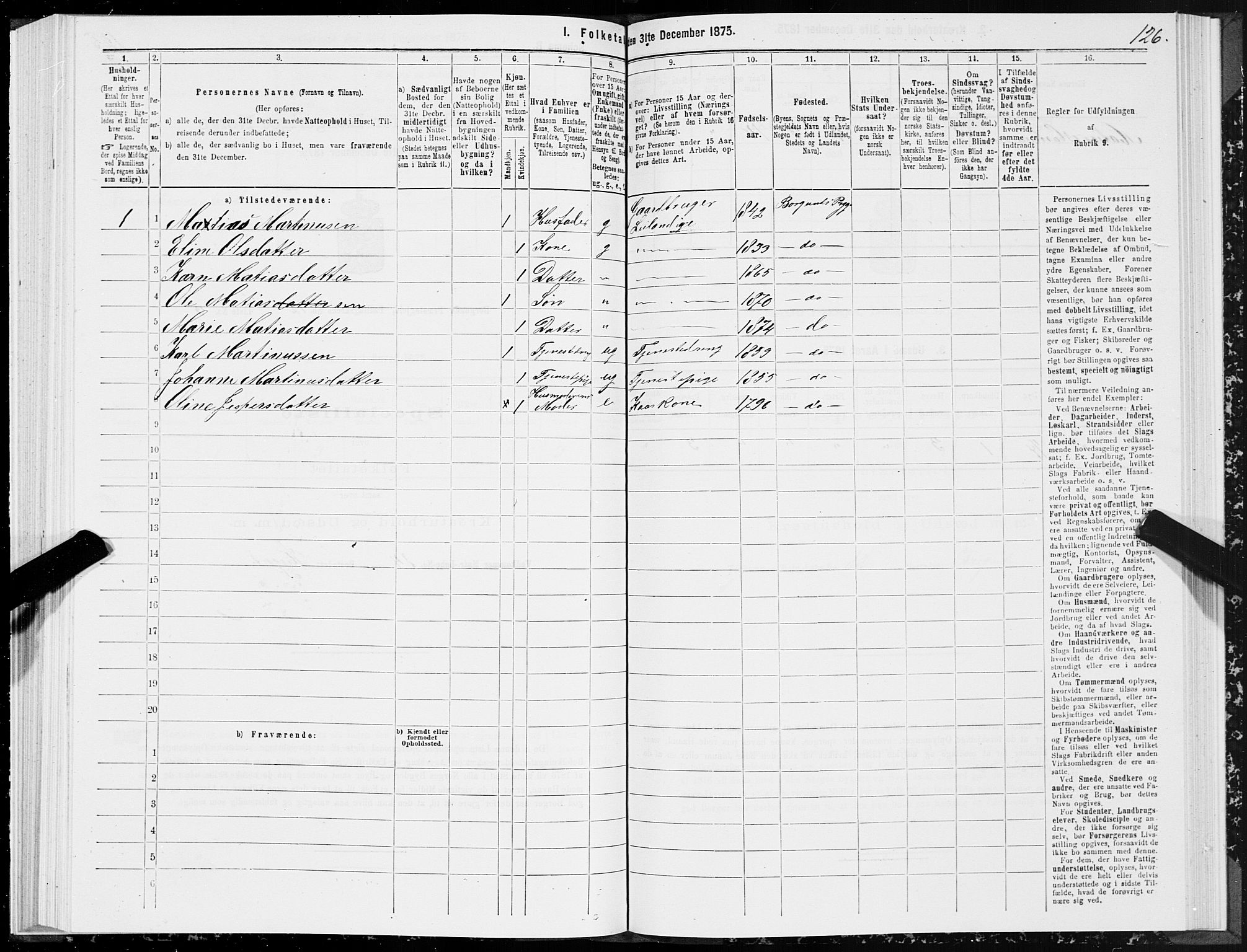 SAT, 1875 census for 1531P Borgund, 1875, p. 6126