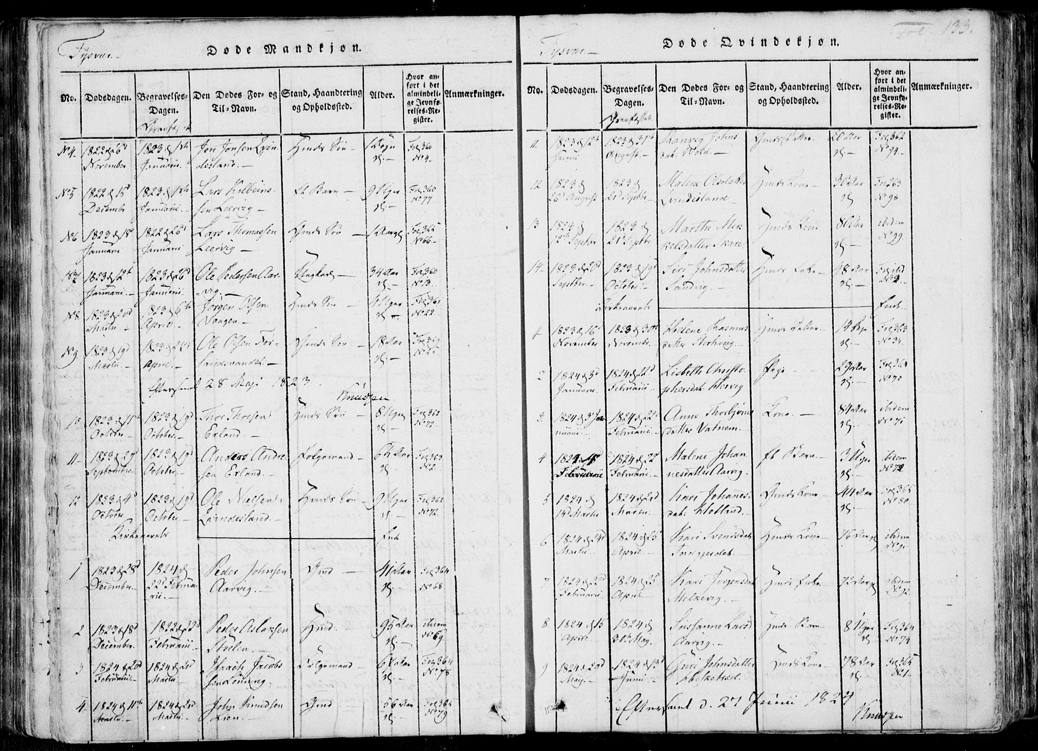 Skjold sokneprestkontor, SAST/A-101847/H/Ha/Haa/L0004: Parish register (official) no. A 4 /1, 1815-1830, p. 133
