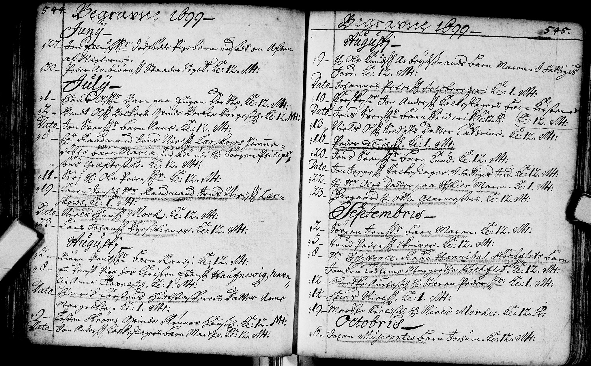 Bragernes kirkebøker, SAKO/A-6/F/Fa/L0002: Parish register (official) no. I 2, 1680-1705, p. 544-545