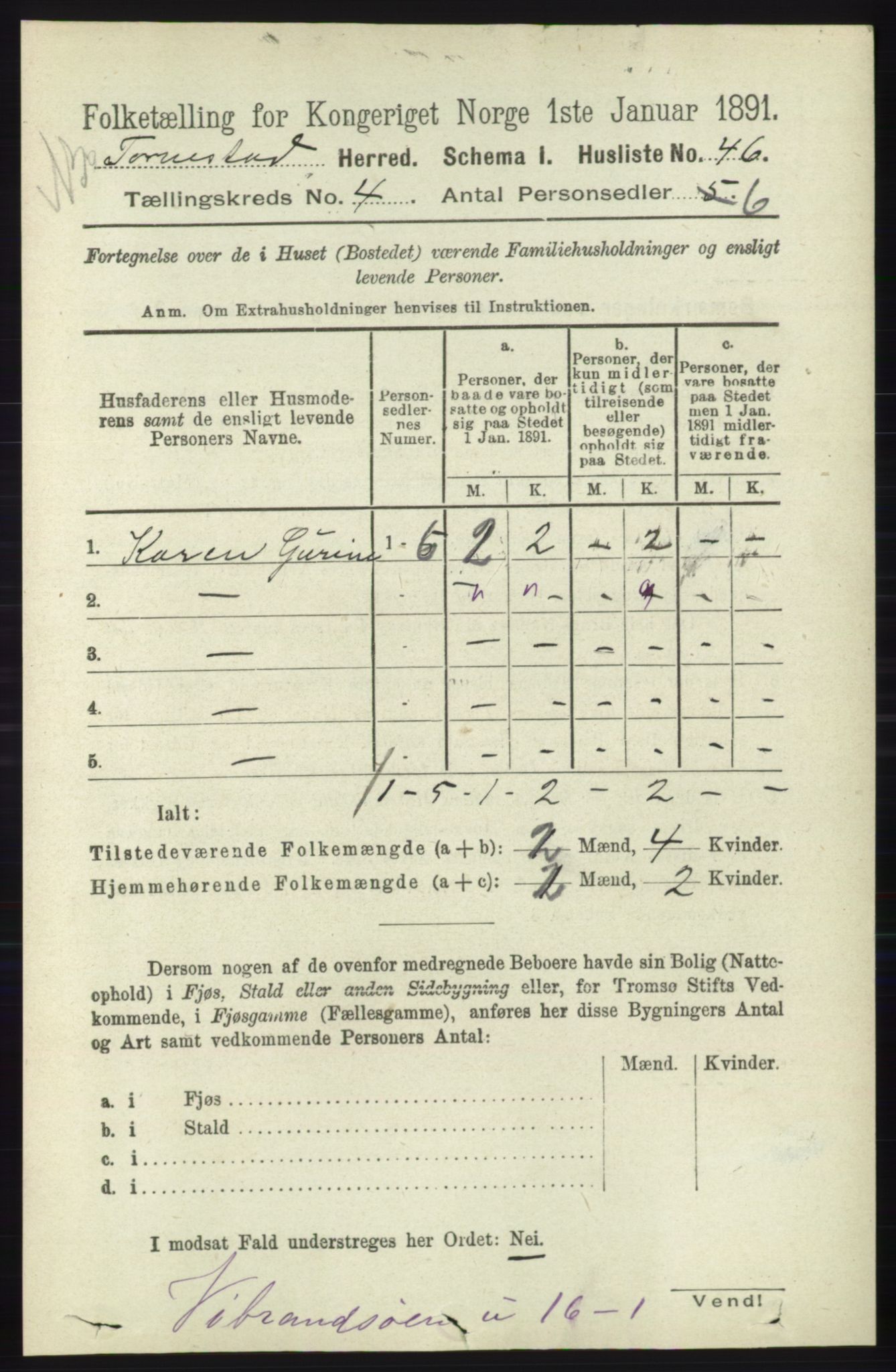 RA, 1891 census for 1152 Torvastad, 1891, p. 1467