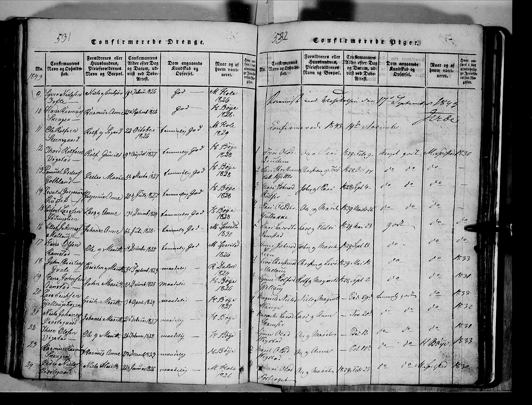 Lom prestekontor, SAH/PREST-070/L/L0003: Parish register (copy) no. 3, 1815-1844, p. 531-532