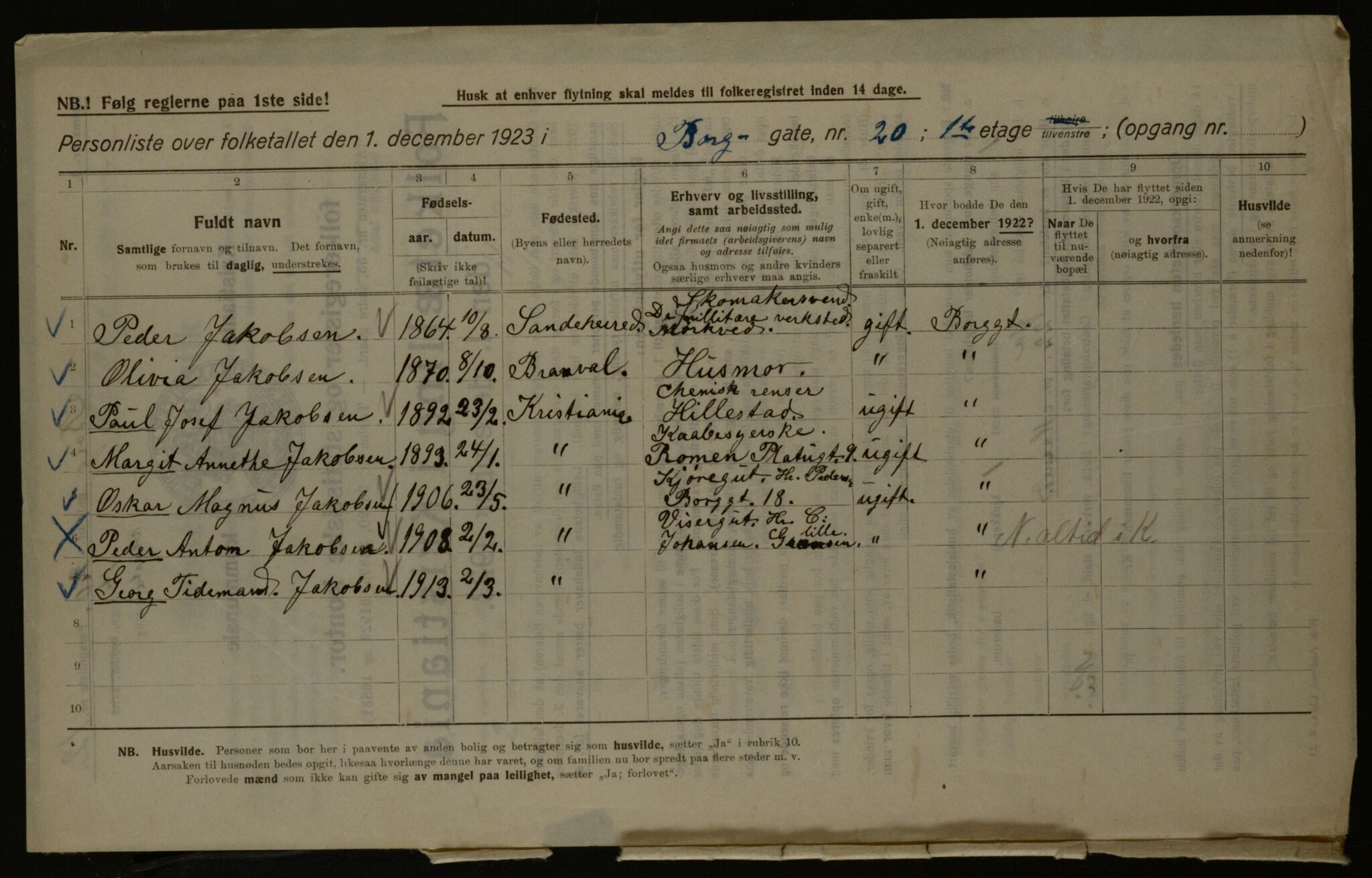 OBA, Municipal Census 1923 for Kristiania, 1923, p. 9145