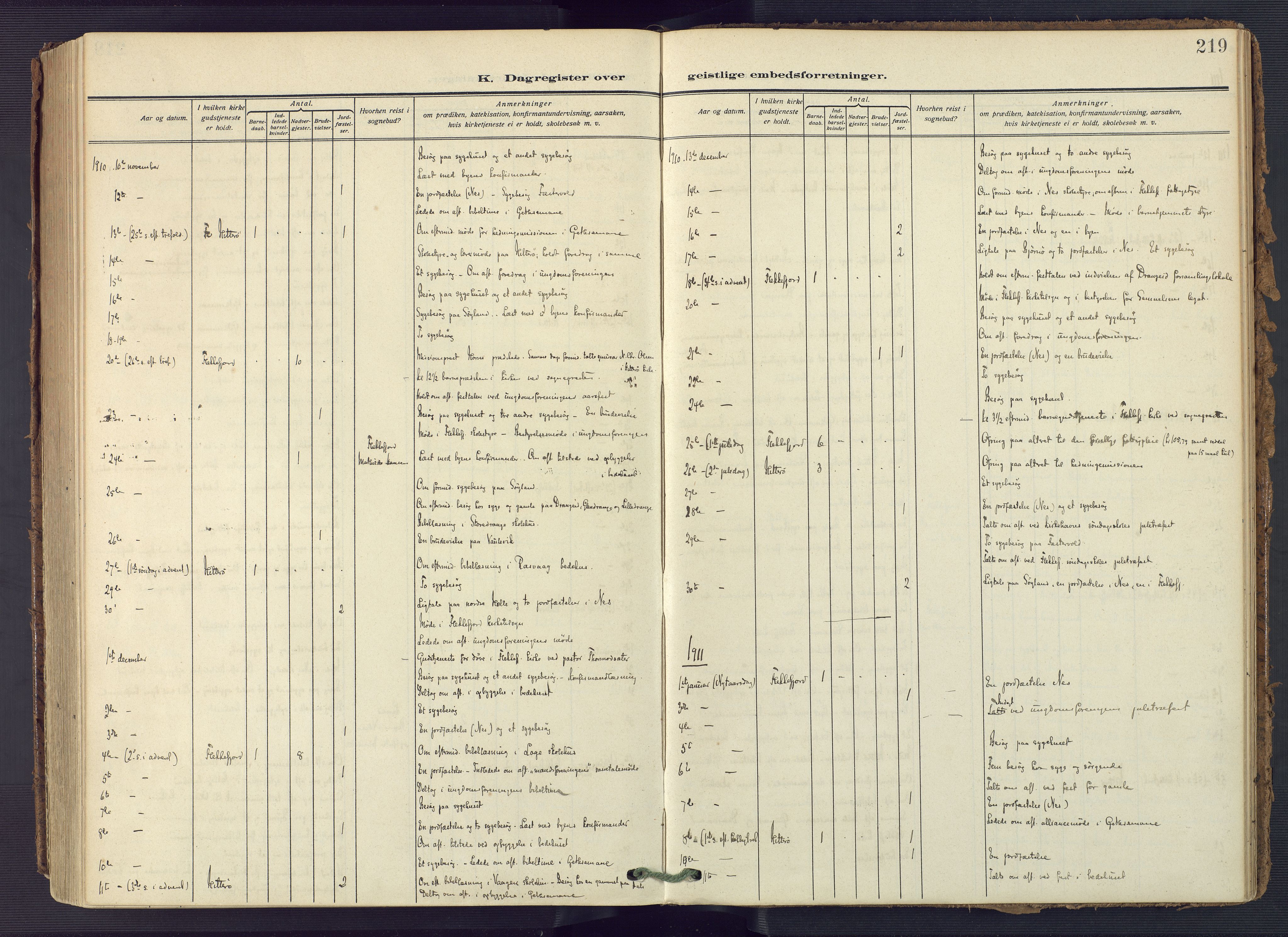 Flekkefjord sokneprestkontor, AV/SAK-1111-0012/F/Fa/Fac/L0010: Parish register (official) no. A 10, 1910-1927, p. 219