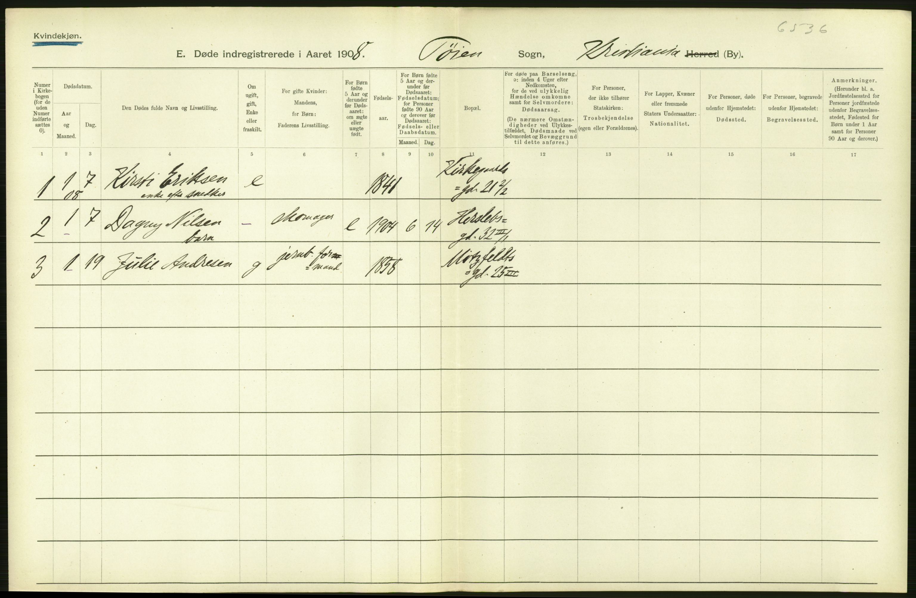 Statistisk sentralbyrå, Sosiodemografiske emner, Befolkning, AV/RA-S-2228/D/Df/Dfa/Dfaf/L0009: Kristiania: Døde, dødfødte., 1908, p. 26