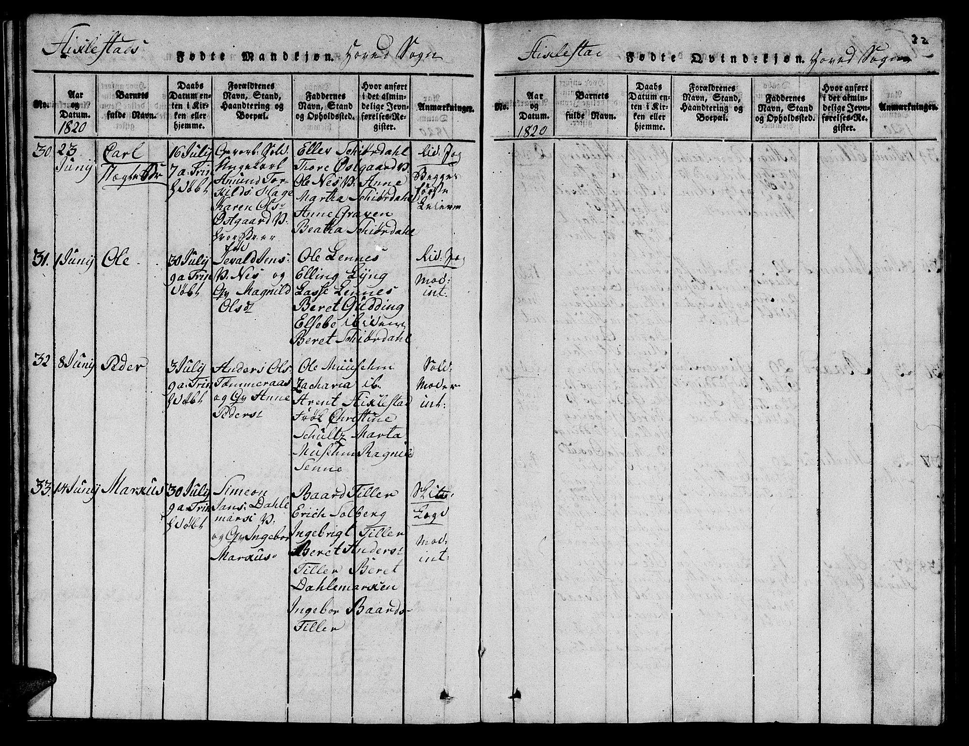 Ministerialprotokoller, klokkerbøker og fødselsregistre - Nord-Trøndelag, AV/SAT-A-1458/723/L0251: Parish register (copy) no. 723C01 /1, 1816-1831, p. 32