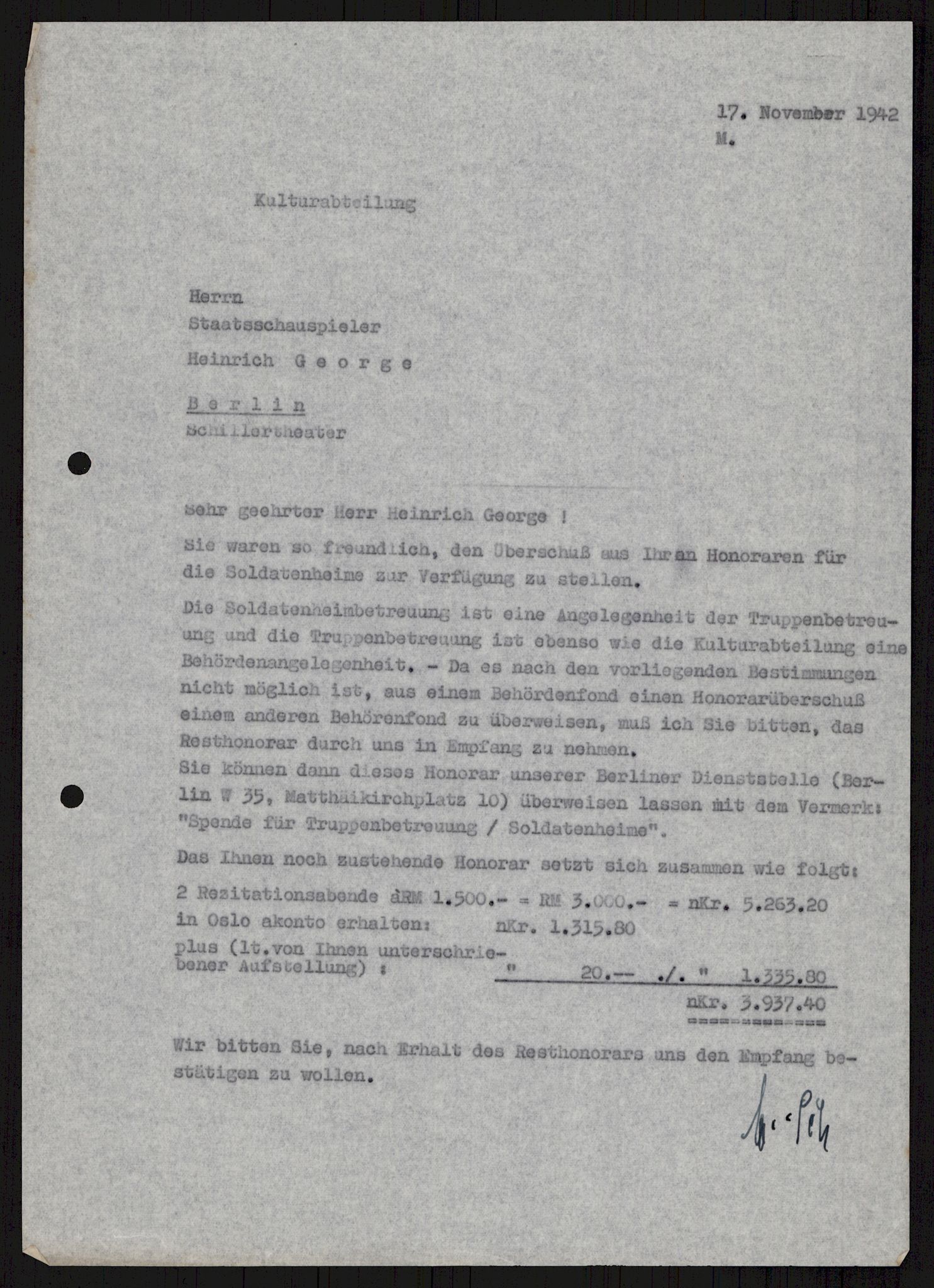 Tyske arkiver, Reichskommissariat, AV/RA-RAFA-2174/E/Ei/L0002/0003: Dokumentsamling / Heinrich George , 1942, p. 659