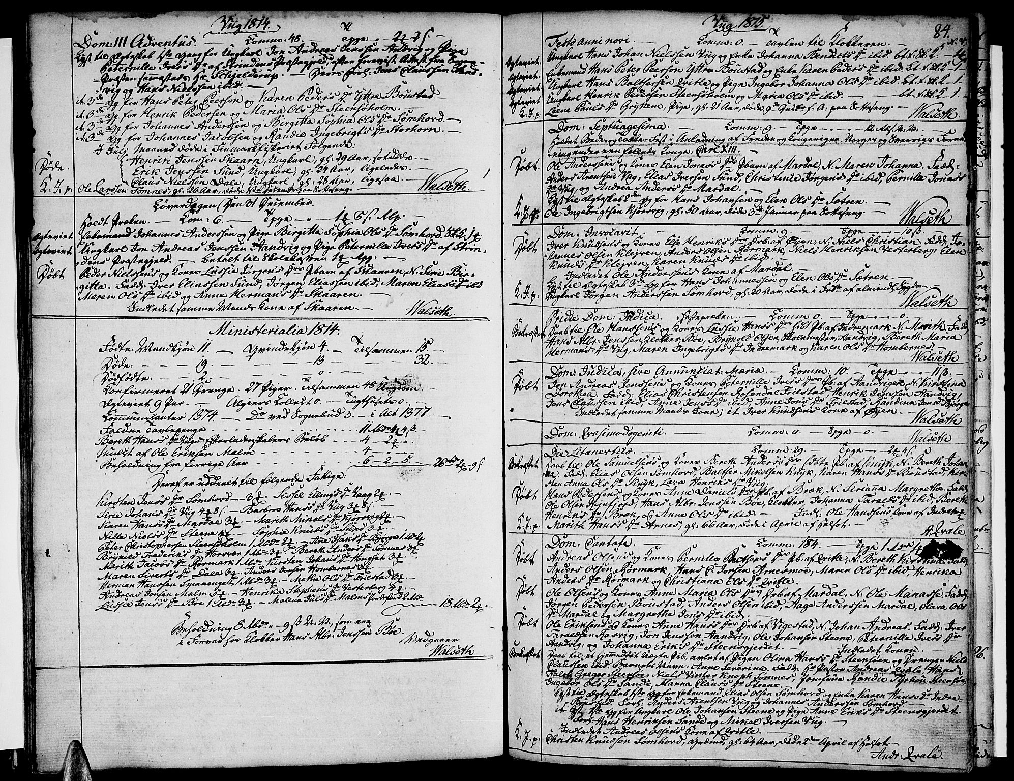 Ministerialprotokoller, klokkerbøker og fødselsregistre - Nordland, SAT/A-1459/812/L0174: Parish register (official) no. 812A03, 1801-1819, p. 84