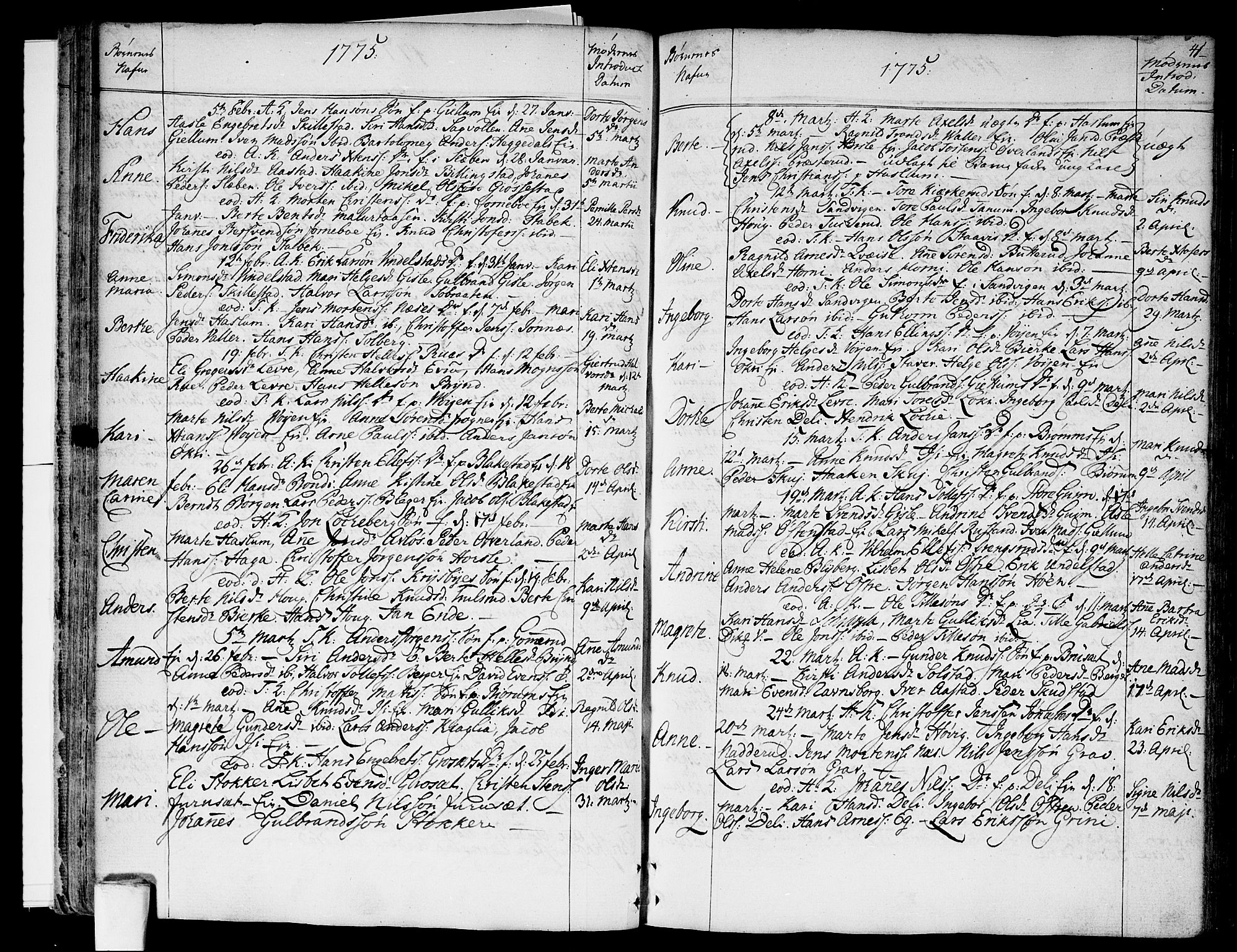 Asker prestekontor Kirkebøker, SAO/A-10256a/F/Fa/L0003: Parish register (official) no. I 3, 1767-1807, p. 41