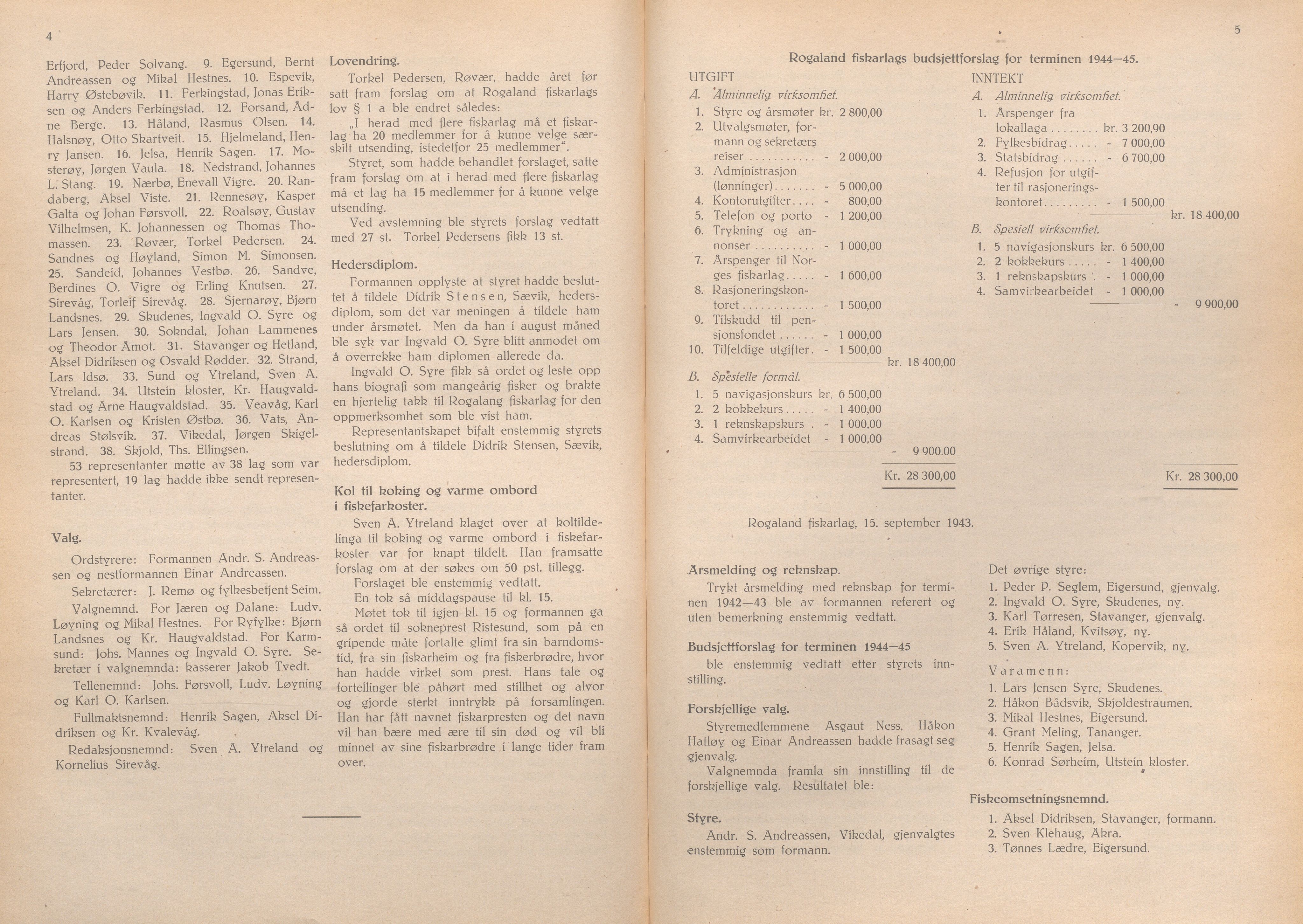 Rogaland fylkeskommune - Fylkesrådmannen , IKAR/A-900/A/Aa/Aaa/L0063: Møtebok , 1944, p. 4-5