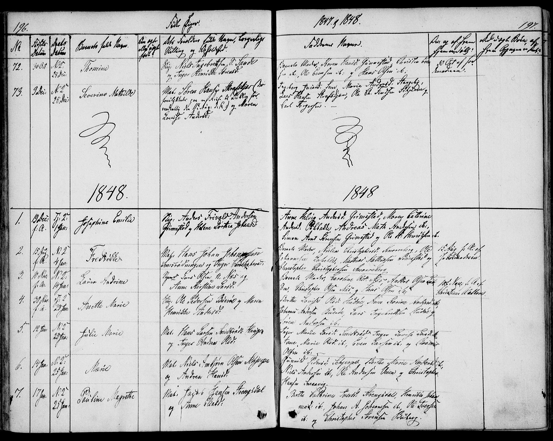 Nøtterøy kirkebøker, SAKO/A-354/F/Fa/L0005: Parish register (official) no. I 5, 1839-1852, p. 196-197