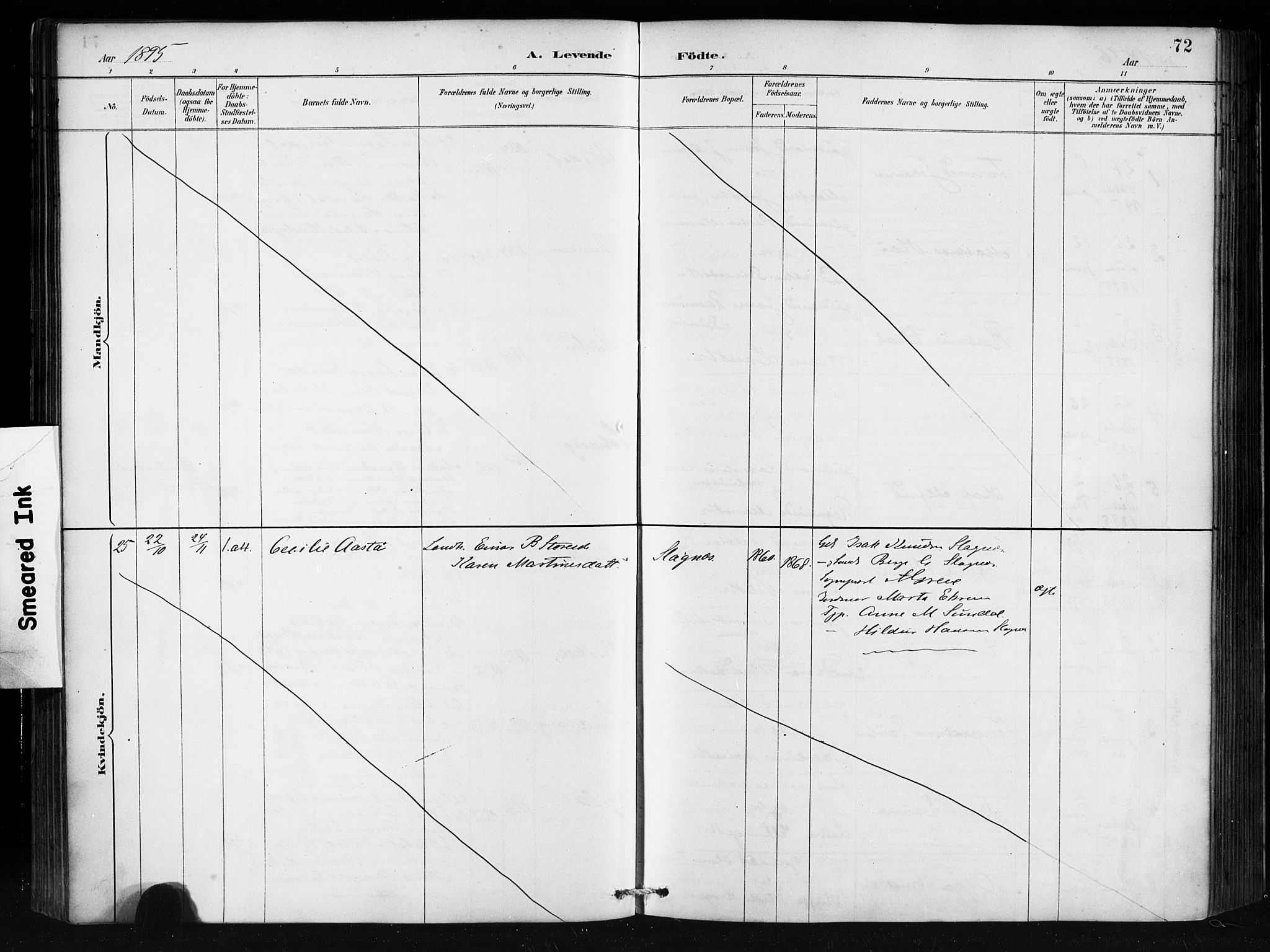 Ministerialprotokoller, klokkerbøker og fødselsregistre - Møre og Romsdal, AV/SAT-A-1454/501/L0008: Parish register (official) no. 501A08, 1885-1901, p. 72