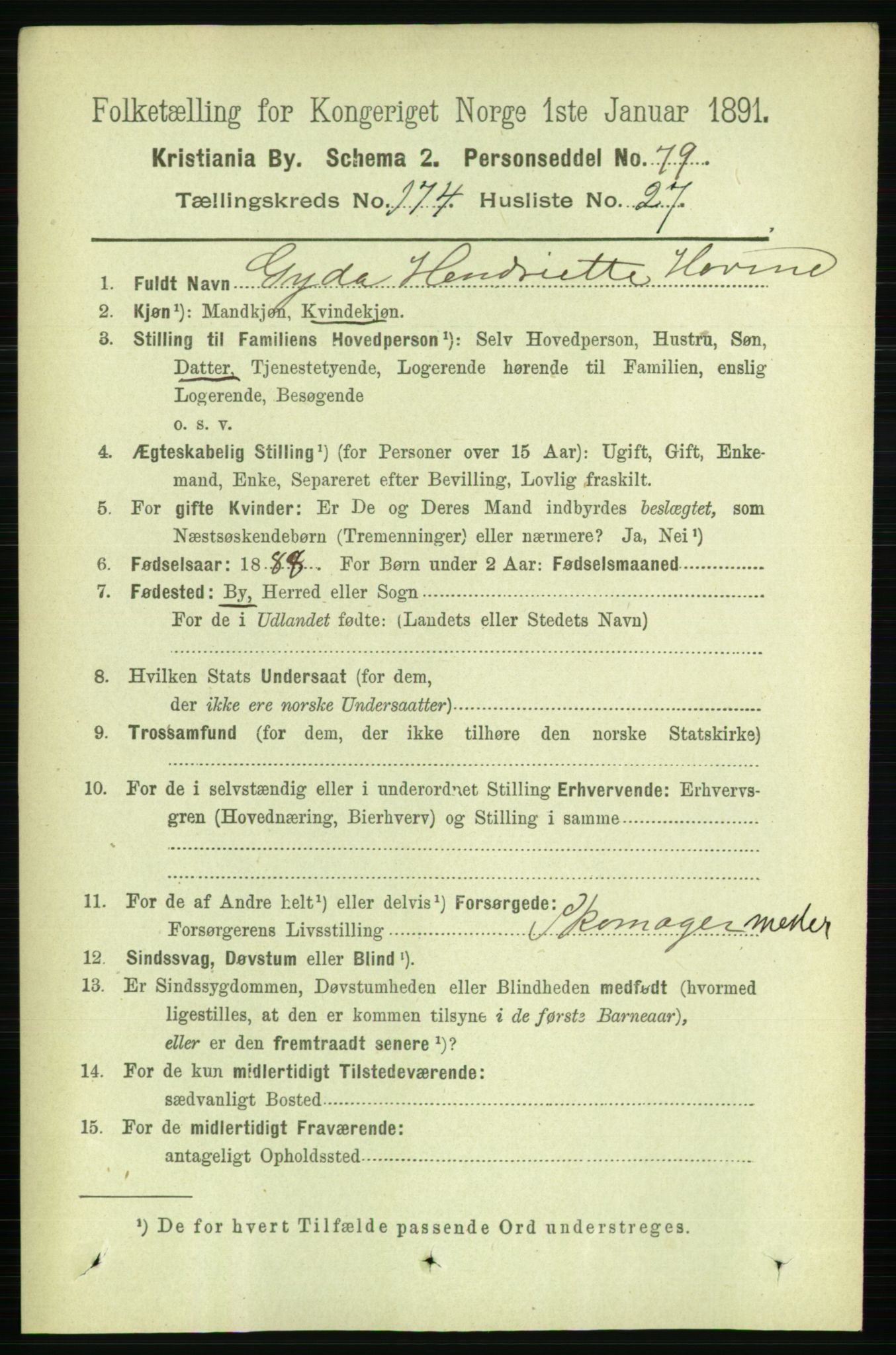 RA, 1891 census for 0301 Kristiania, 1891, p. 104651