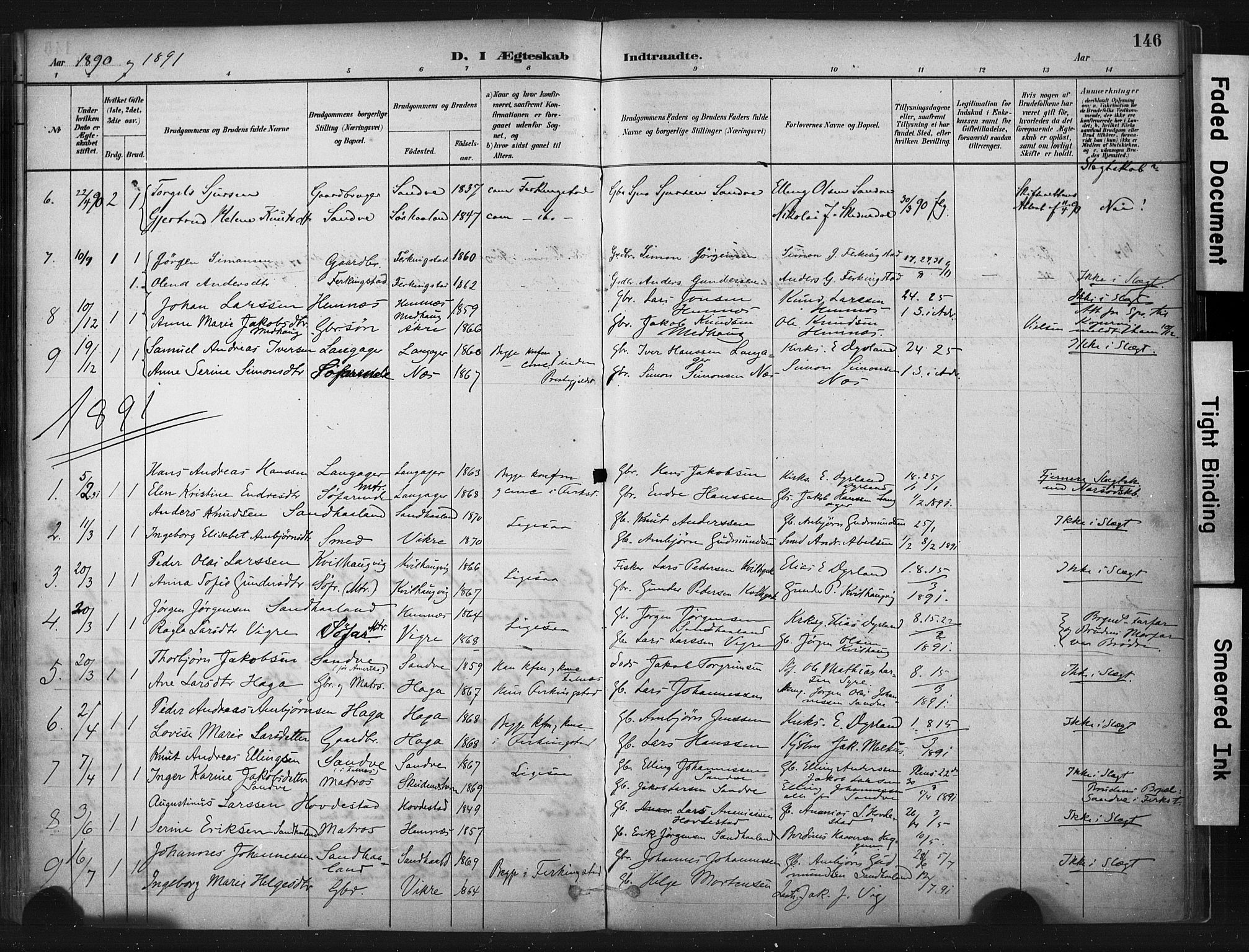 Skudenes sokneprestkontor, SAST/A -101849/H/Ha/Haa/L0010: Parish register (official) no. A 7, 1882-1912, p. 146