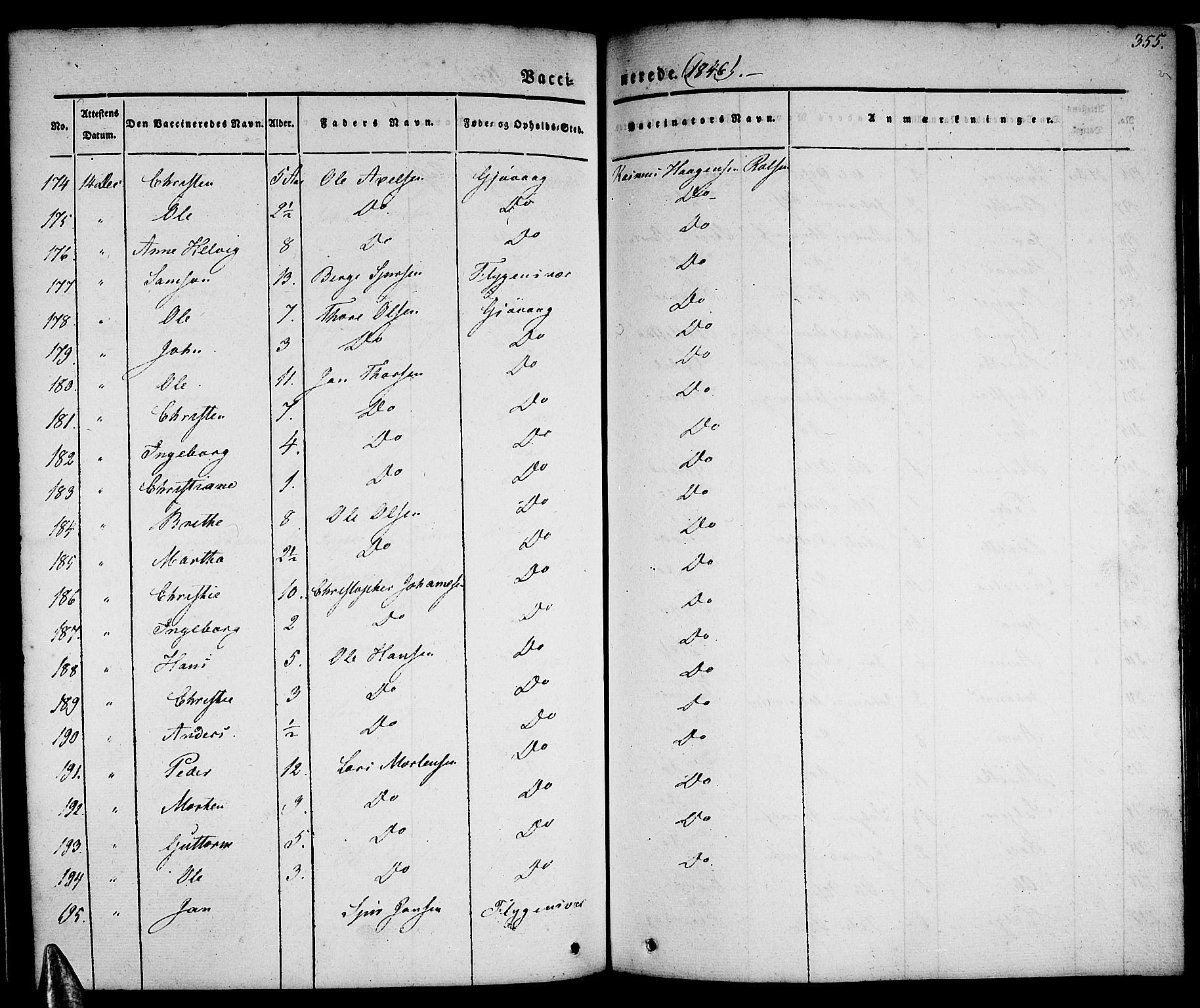 Tysnes sokneprestembete, AV/SAB-A-78601/H/Haa: Parish register (official) no. A 9, 1837-1848, p. 355
