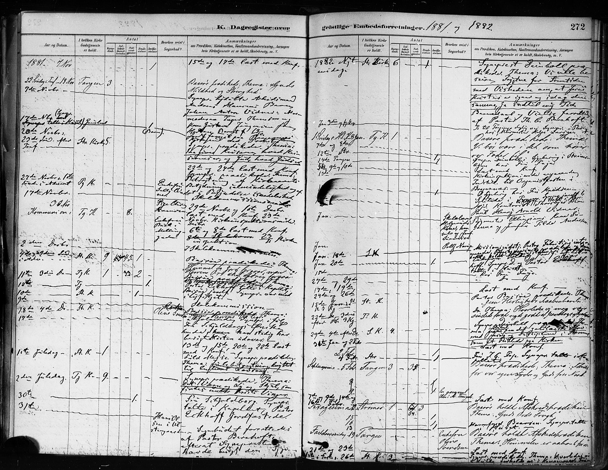 Strømsø kirkebøker, AV/SAKO-A-246/F/Fa/L0022: Parish register (official) no. I 22, 1879-1899, p. 272