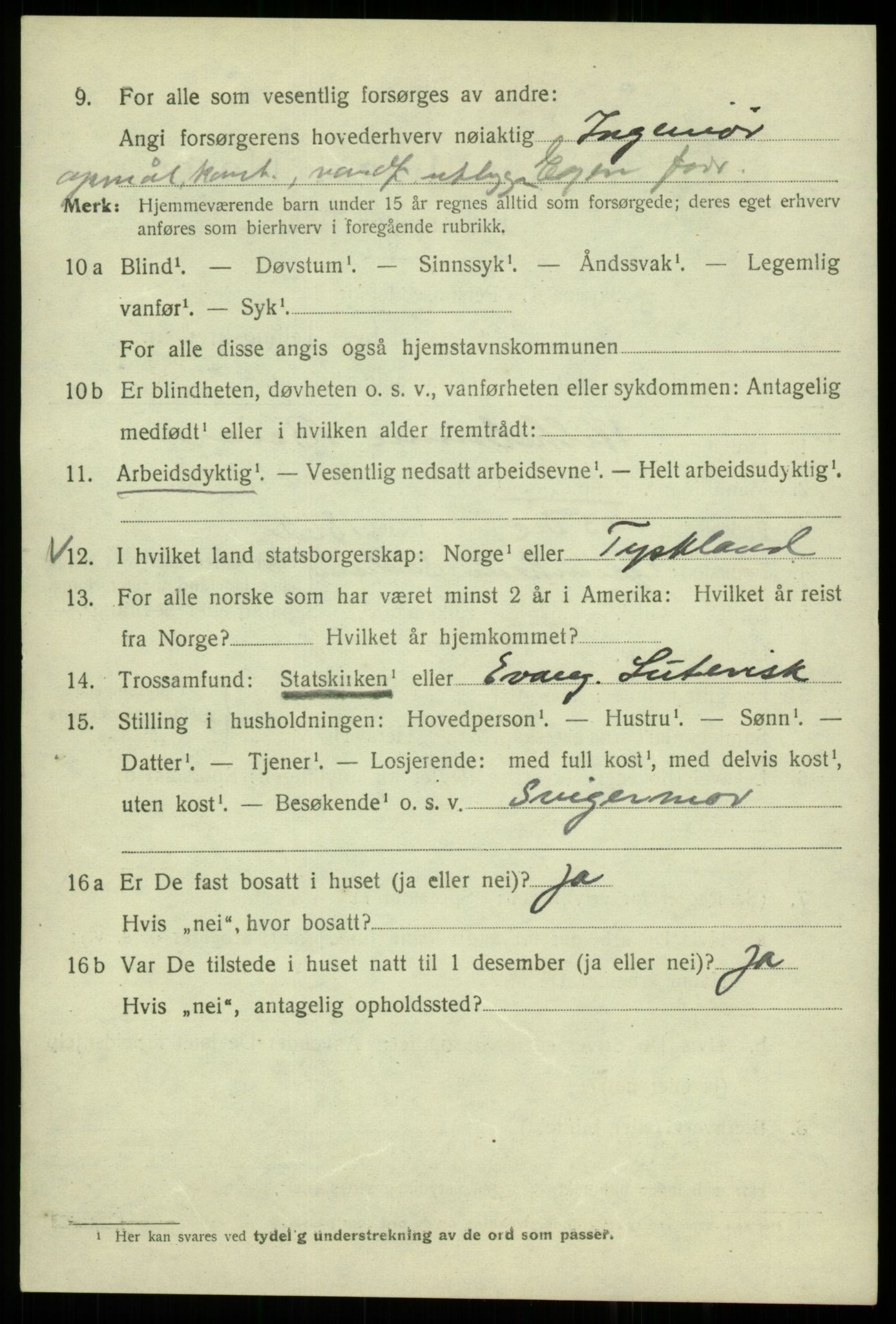 SAB, 1920 census for Bergen, 1920, p. 65343