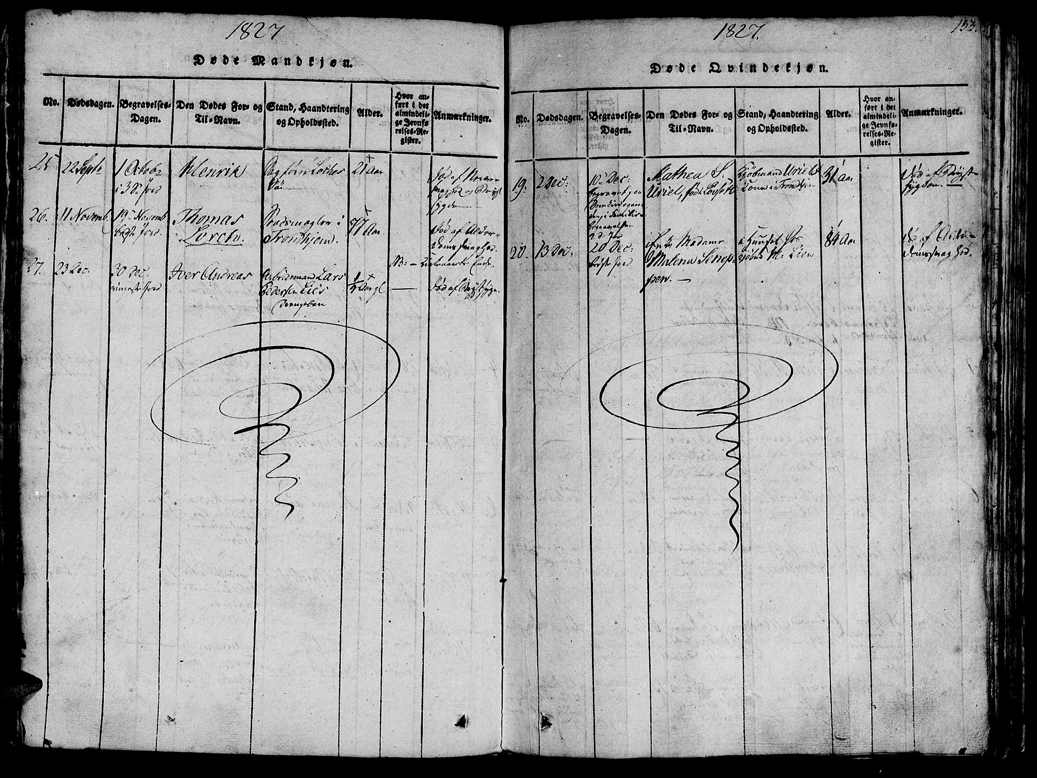 Ministerialprotokoller, klokkerbøker og fødselsregistre - Sør-Trøndelag, SAT/A-1456/602/L0135: Parish register (copy) no. 602C03, 1815-1832, p. 133