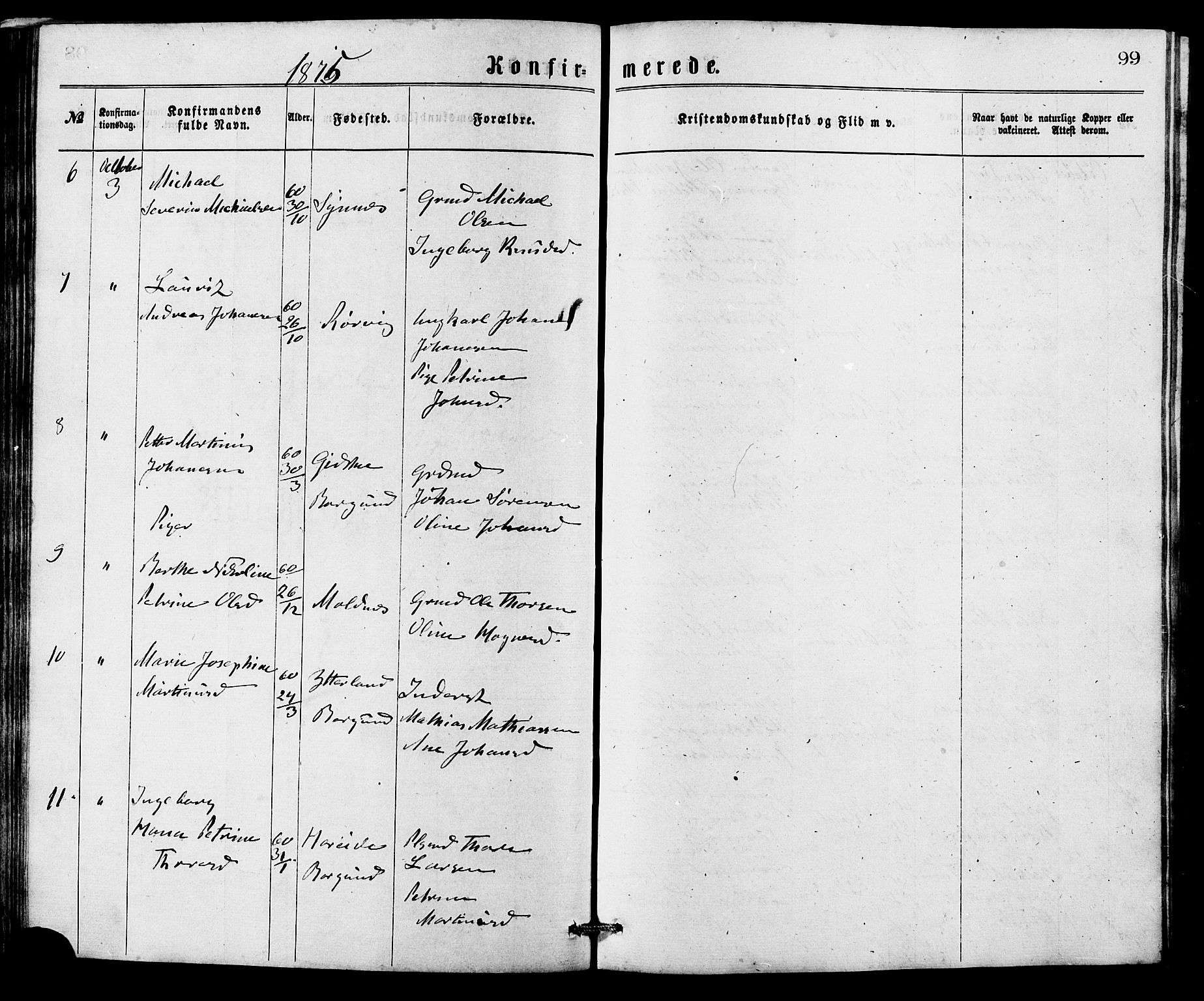 Ministerialprotokoller, klokkerbøker og fødselsregistre - Møre og Romsdal, SAT/A-1454/537/L0521: Parish register (copy) no. 537C02, 1869-1888, p. 99