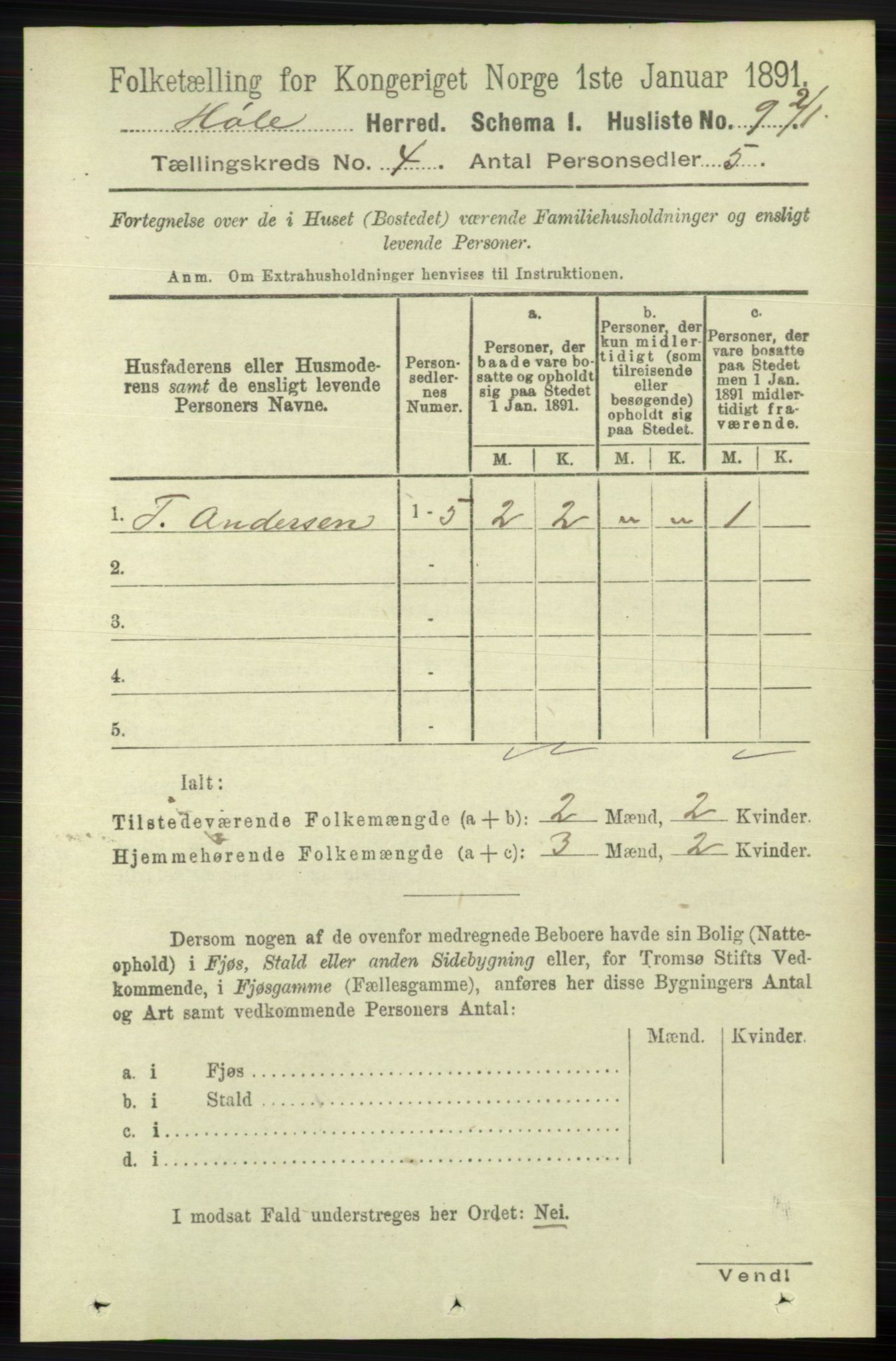 RA, 1891 census for 1128 Høle, 1891, p. 824