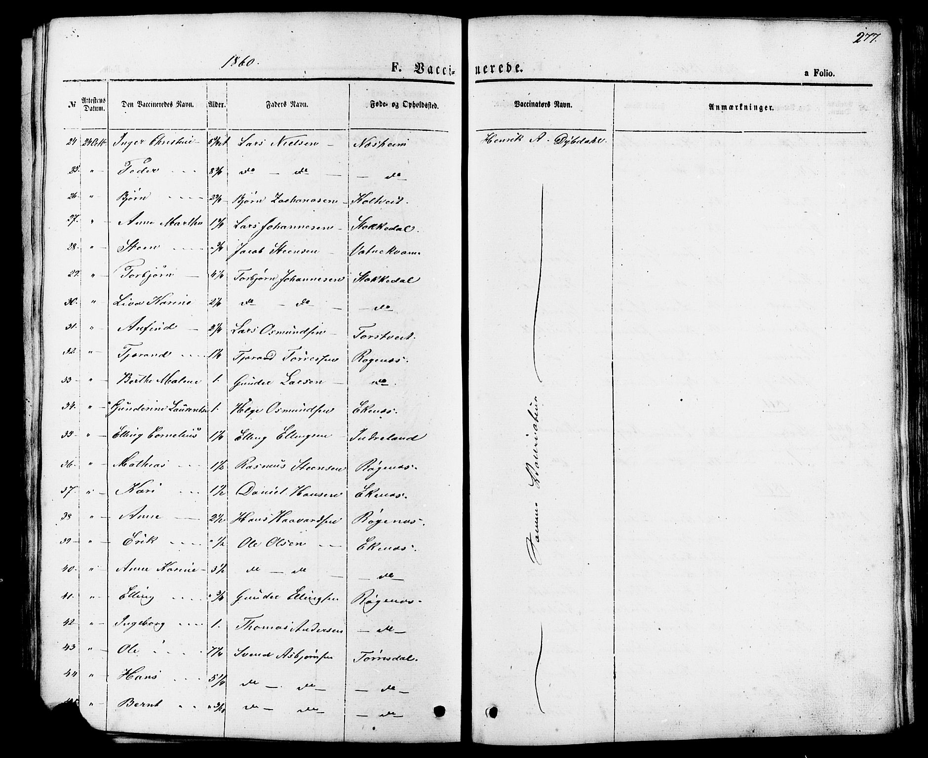 Skjold sokneprestkontor, AV/SAST-A-101847/H/Ha/Haa/L0007: Parish register (official) no. A 7, 1857-1882, p. 277