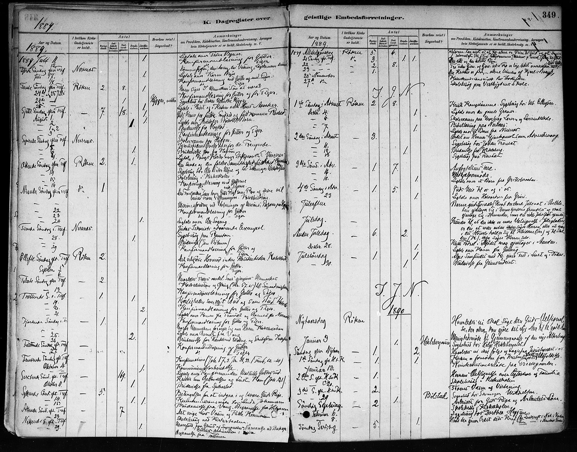 Røyken kirkebøker, AV/SAKO-A-241/F/Fa/L0008: Parish register (official) no. 8, 1880-1897, p. 349