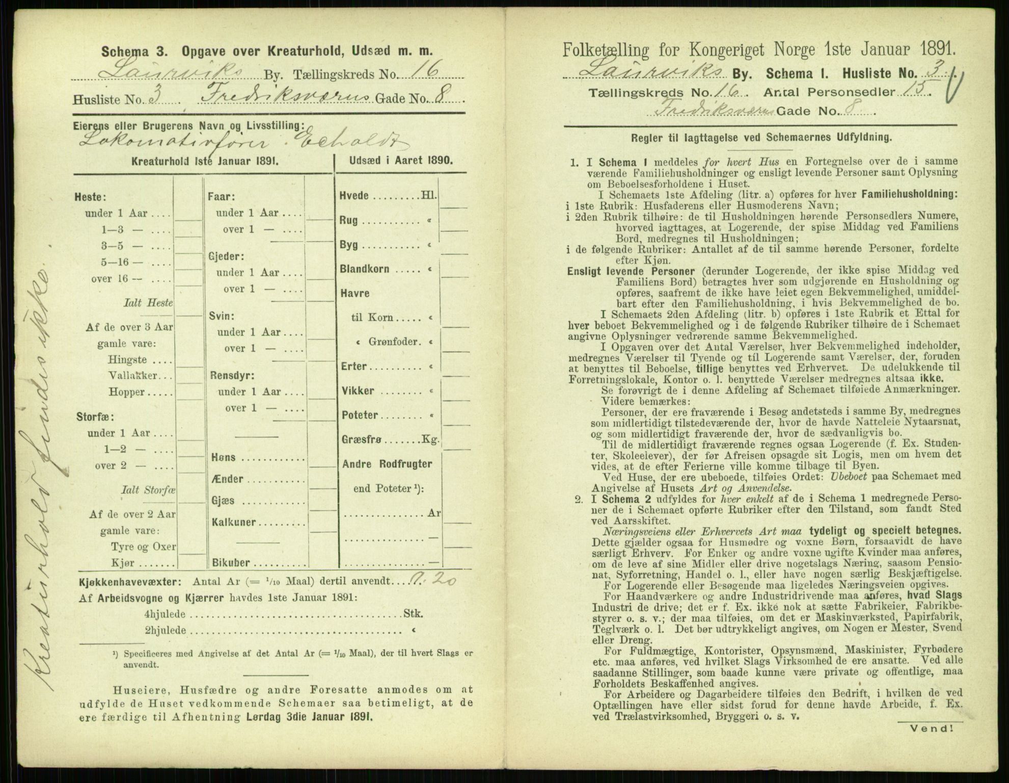 RA, 1891 census for 0707 Larvik, 1891, p. 1755