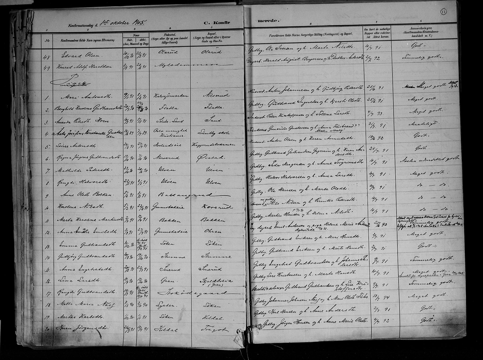 Jevnaker prestekontor, SAH/PREST-116/H/Ha/Haa/L0010: Parish register (official) no. 10, 1891-1906, p. 11
