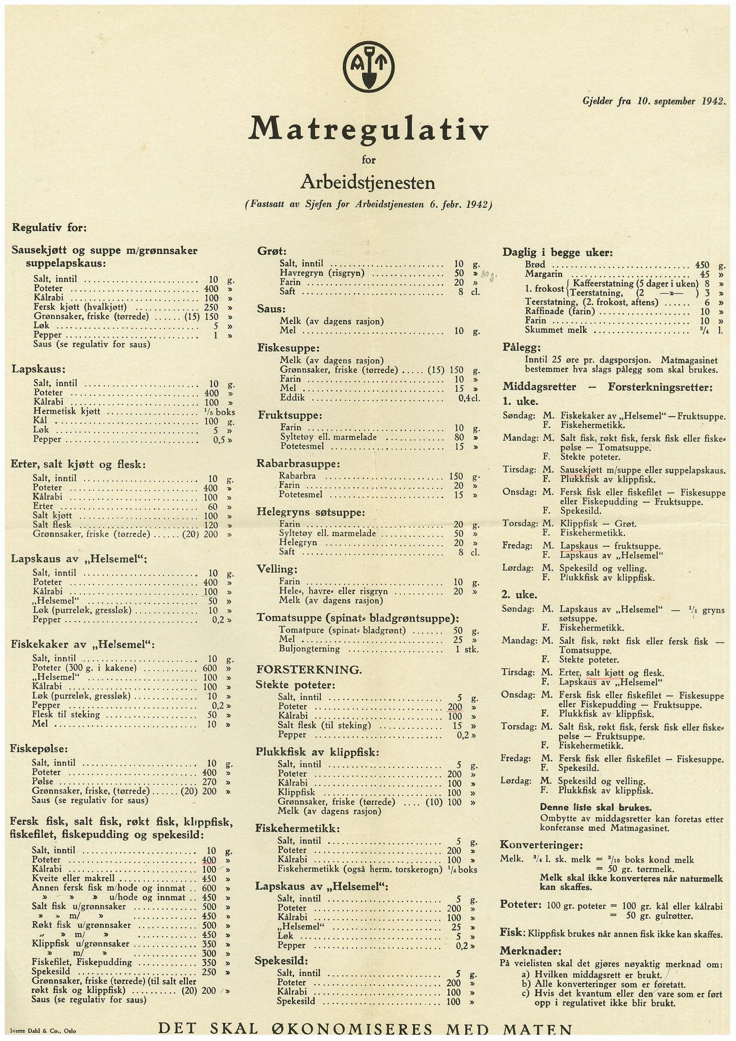 Tyske arkiver, Reichskommissariat, AV/RA-RAFA-2174/E/Ec/Ecf/L0023/0018: Skriv, forordninger og sirkulærer / Diverse vedr. matoppskrifter, 1940-1945, p. 10