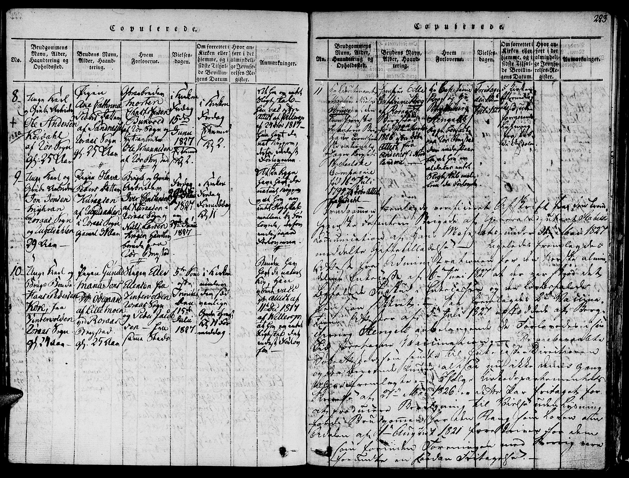 Ministerialprotokoller, klokkerbøker og fødselsregistre - Sør-Trøndelag, SAT/A-1456/681/L0929: Parish register (official) no. 681A07, 1817-1828, p. 223