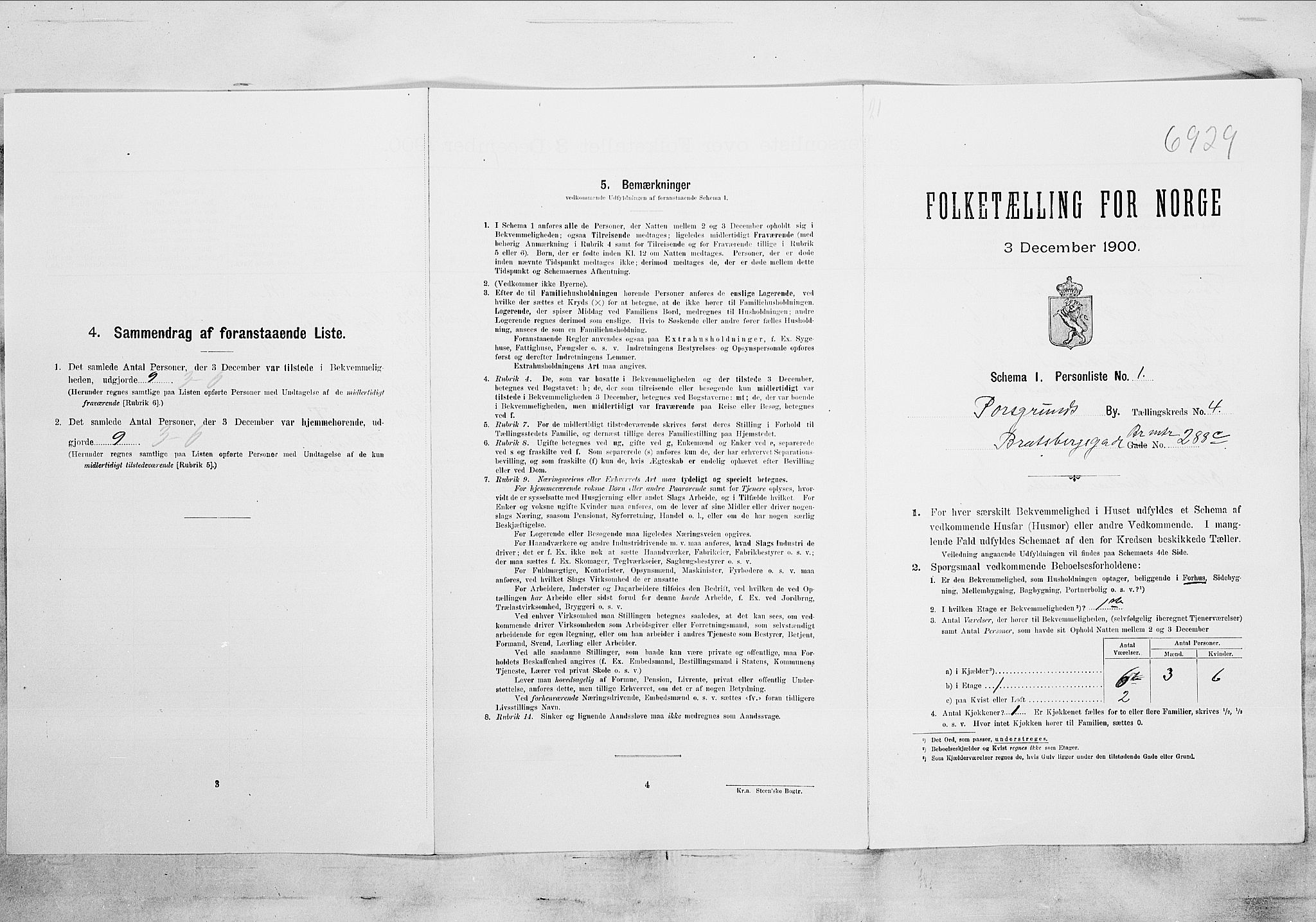 SAKO, 1900 census for Porsgrunn, 1900, p. 647