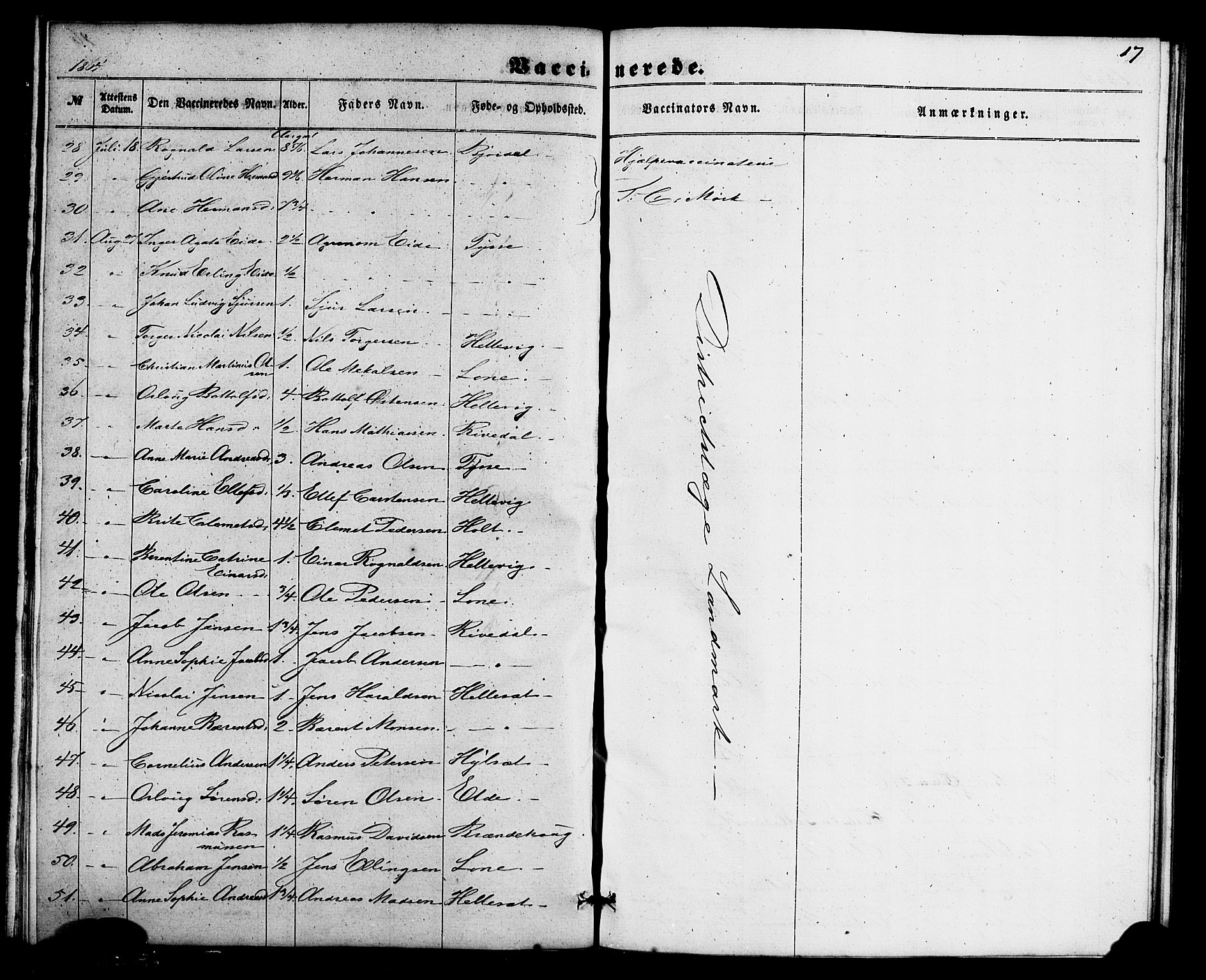 Fjaler sokneprestembete, AV/SAB-A-79801/H/Haa/Haaa/L0011: Parish register (official) no. A 11, 1860-1867, p. 17