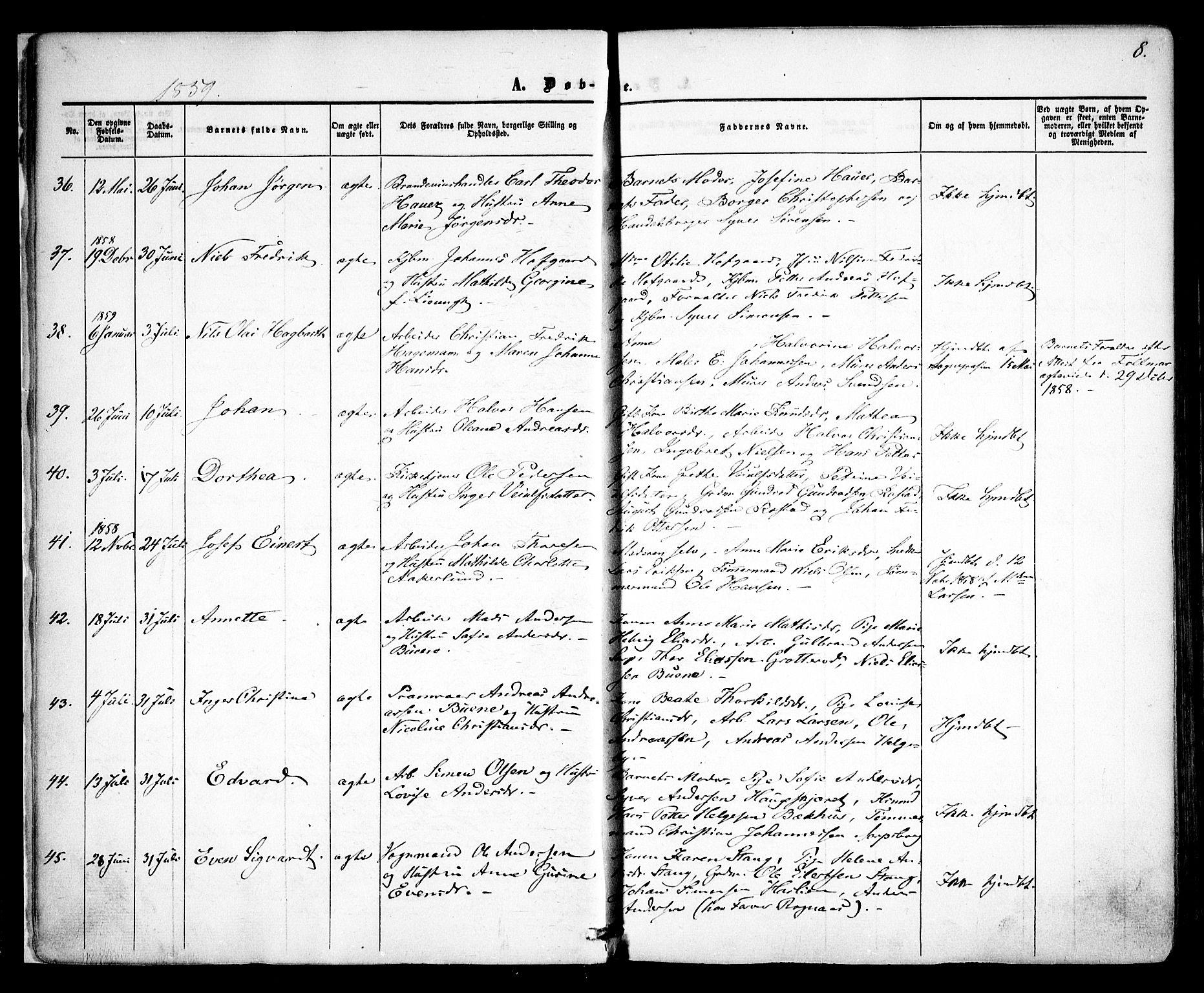 Sarpsborg prestekontor Kirkebøker, AV/SAO-A-2006/F/Fa/L0001: Parish register (official) no. 1, 1859-1868, p. 8