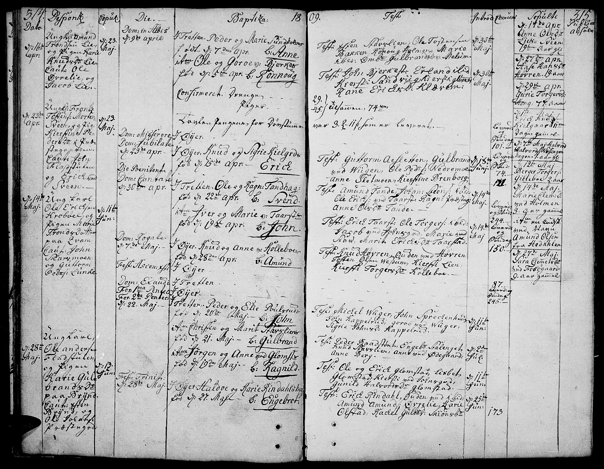 Øyer prestekontor, SAH/PREST-084/H/Ha/Haa/L0003: Parish register (official) no. 3, 1784-1824, p. 314-315