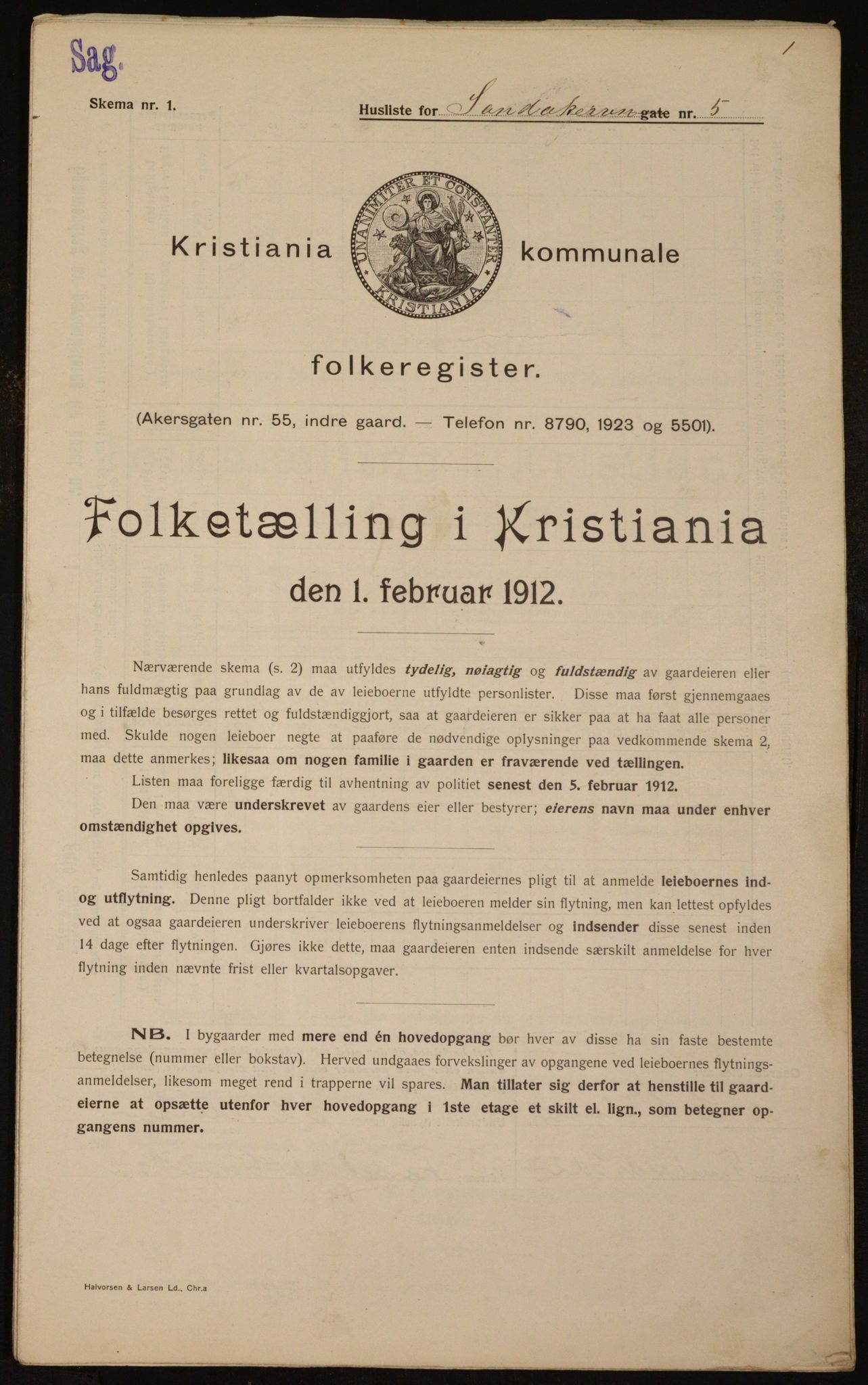 OBA, Municipal Census 1912 for Kristiania, 1912, p. 86906