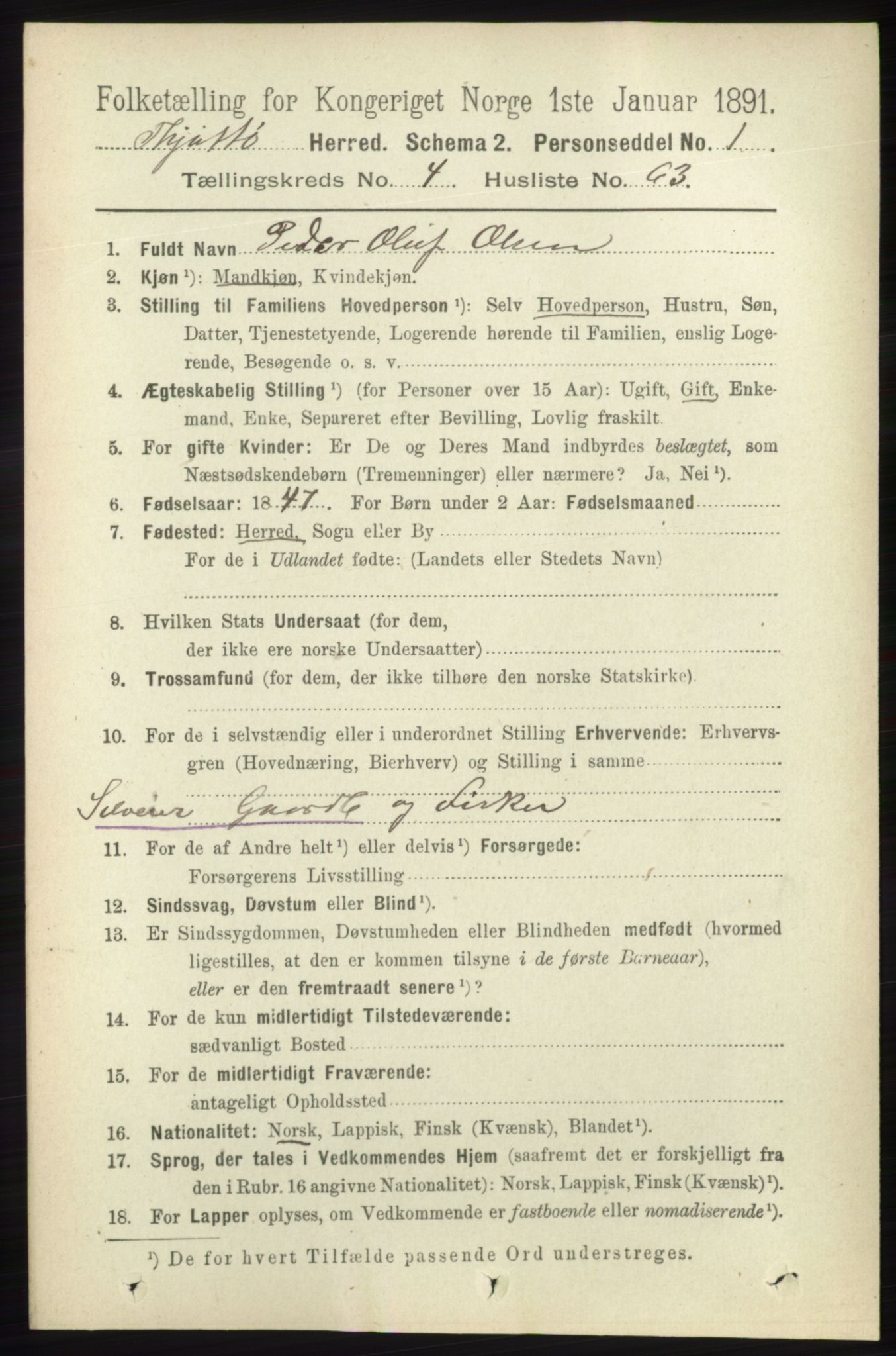 RA, 1891 census for 1817 Tjøtta, 1891, p. 2208