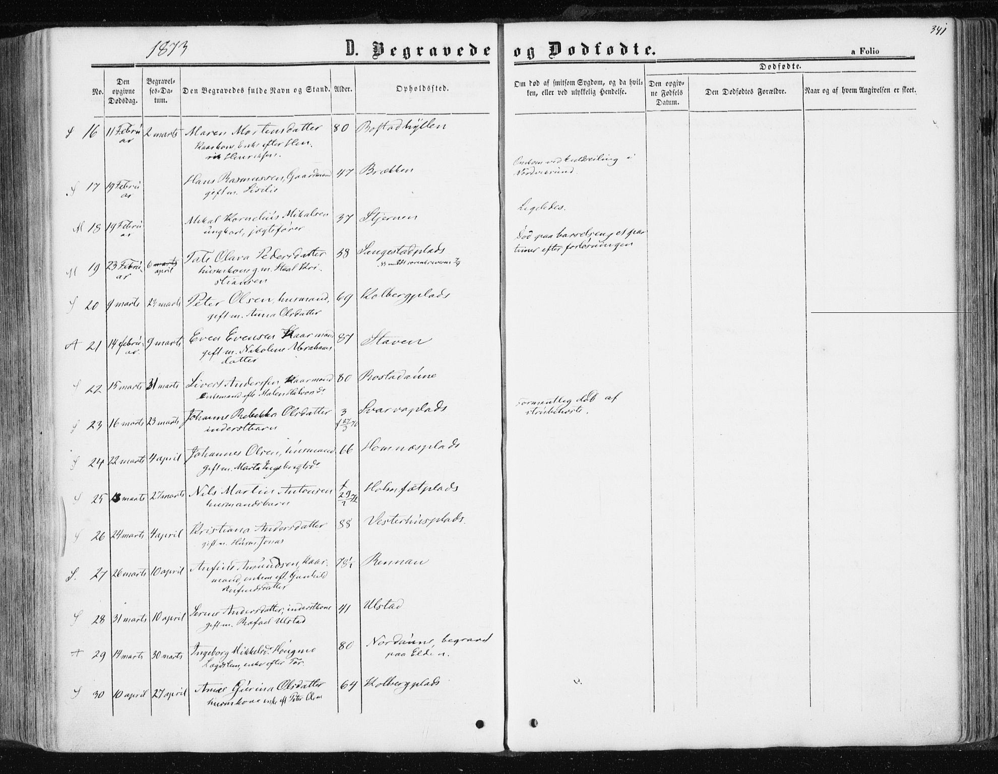 Ministerialprotokoller, klokkerbøker og fødselsregistre - Nord-Trøndelag, SAT/A-1458/741/L0394: Parish register (official) no. 741A08, 1864-1877, p. 341
